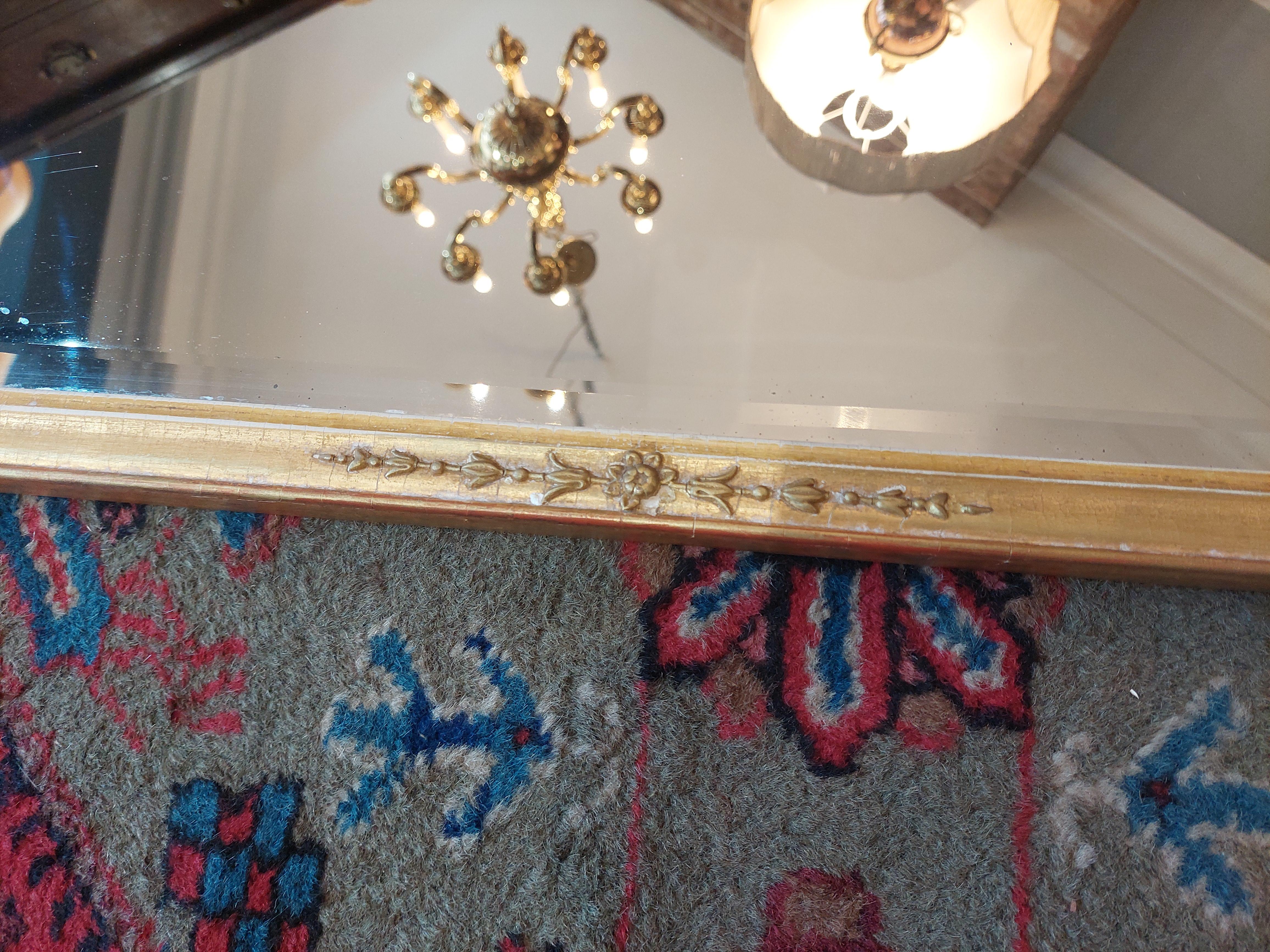 Small 19thC Giltwood Over Mantle Mirror For Sale 1