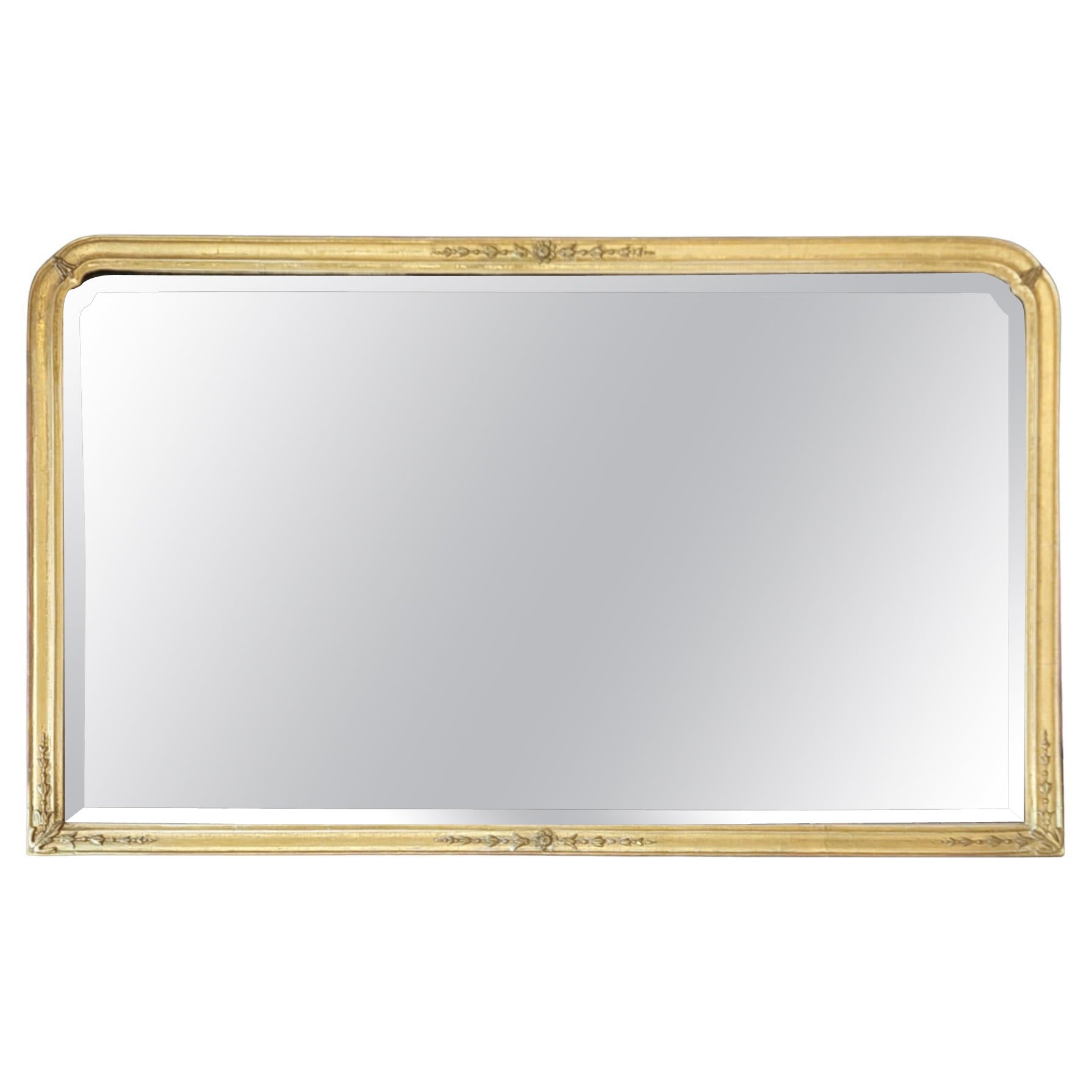 Small 19thC Giltwood Over Mantle Mirror For Sale