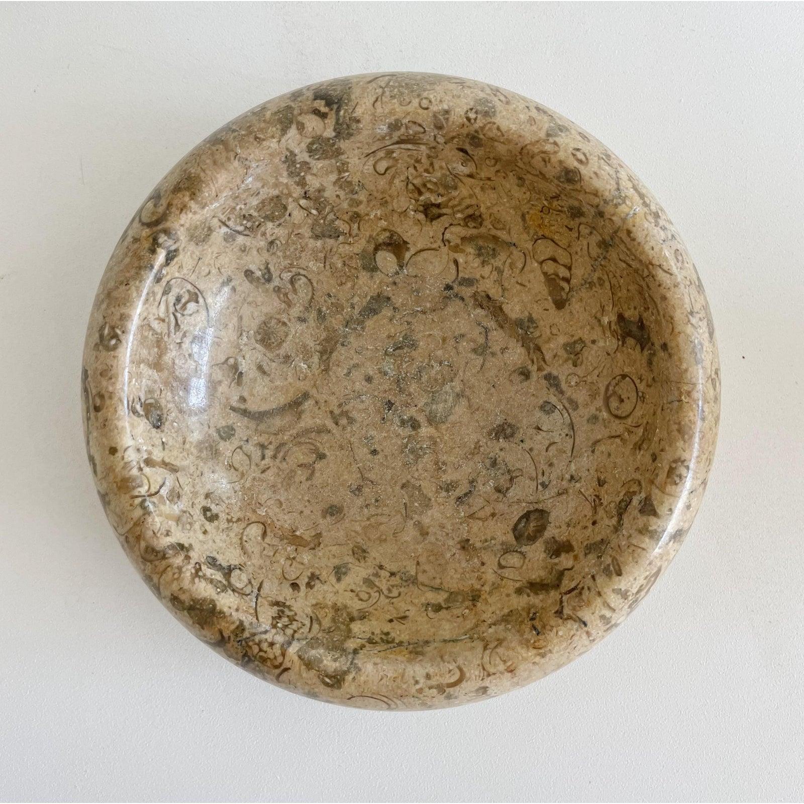 American Small 2 Piece Marble Catchall With Decorative Sphere