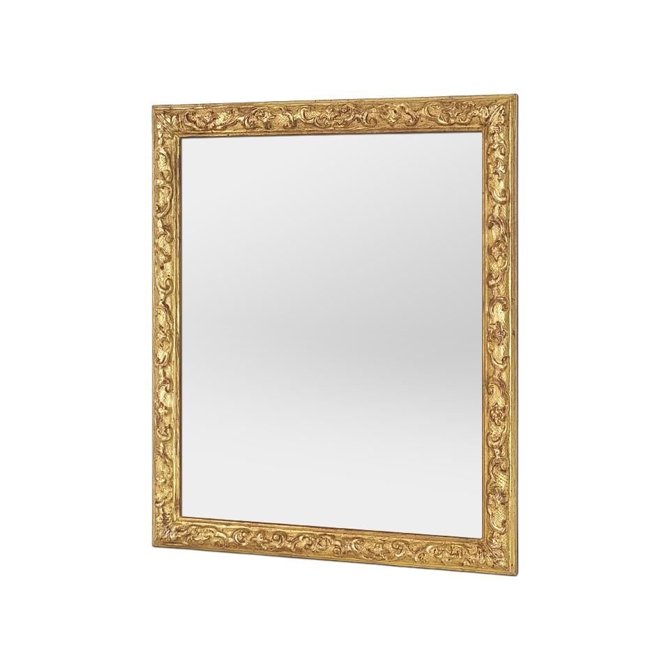 Petit miroir français du XXe siècle à feuilles d'or dans le style Berain, vers 1980 en vente 2