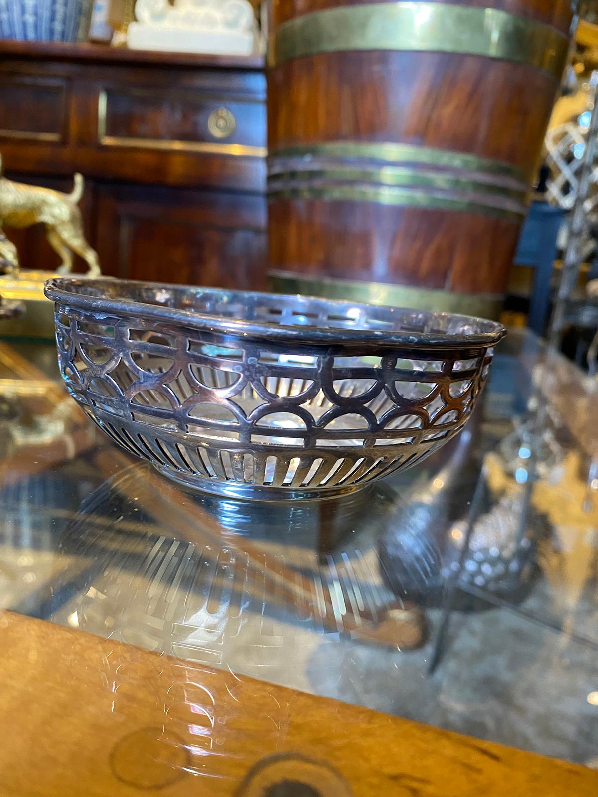 Small 20th Century Gorham Silver Plate Bowl with Engraved B, Marked 3