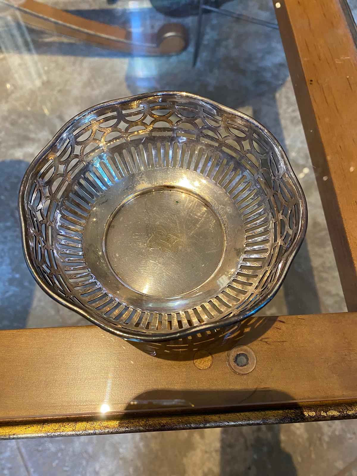 American Small 20th Century Gorham Silver Plate Bowl with Engraved B, Marked