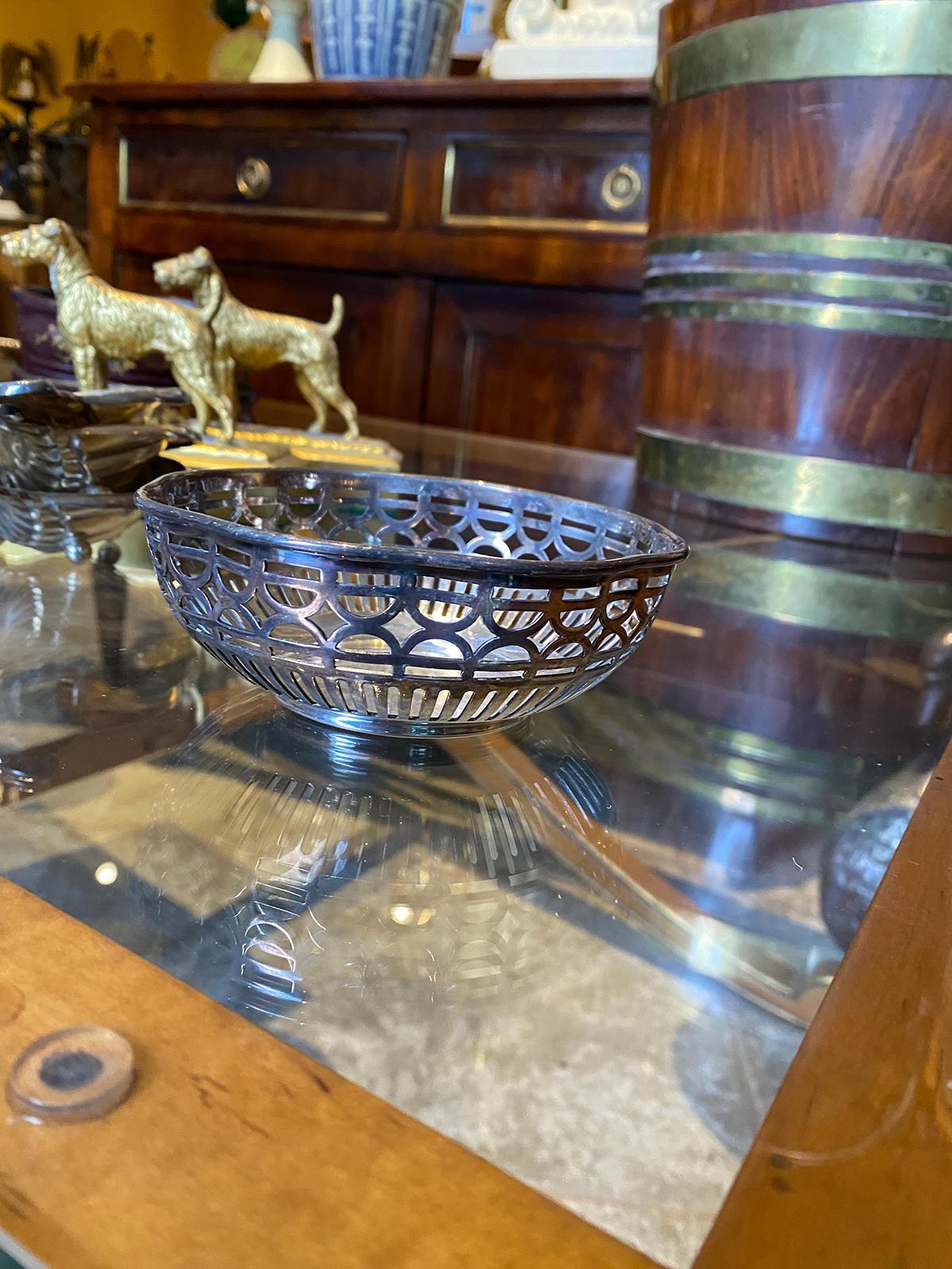 Small 20th Century Gorham Silver Plate Bowl with Engraved B, Marked 2