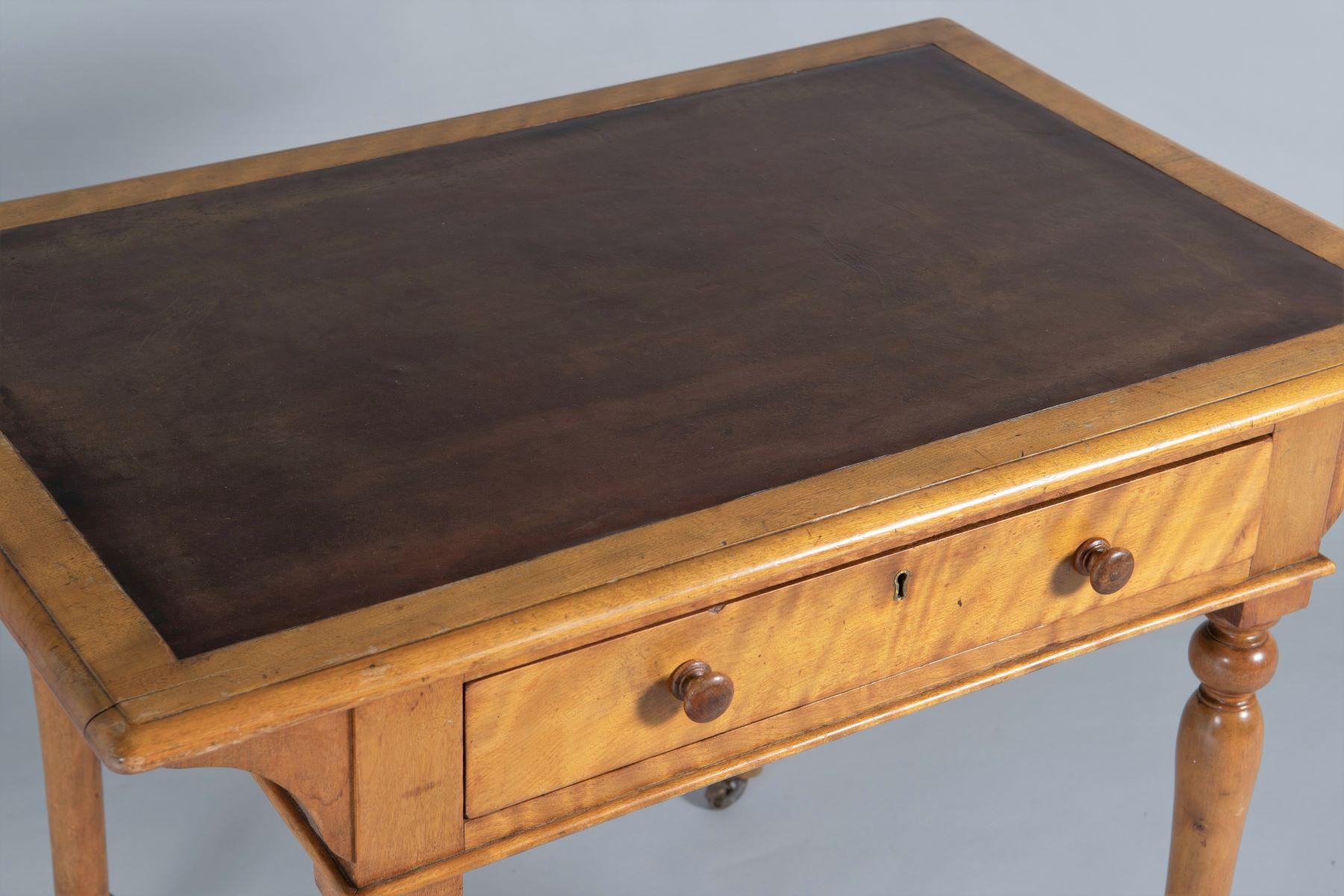 Small 20th Century Satin Birch Writing Desk by Heal & Son London For Sale 6