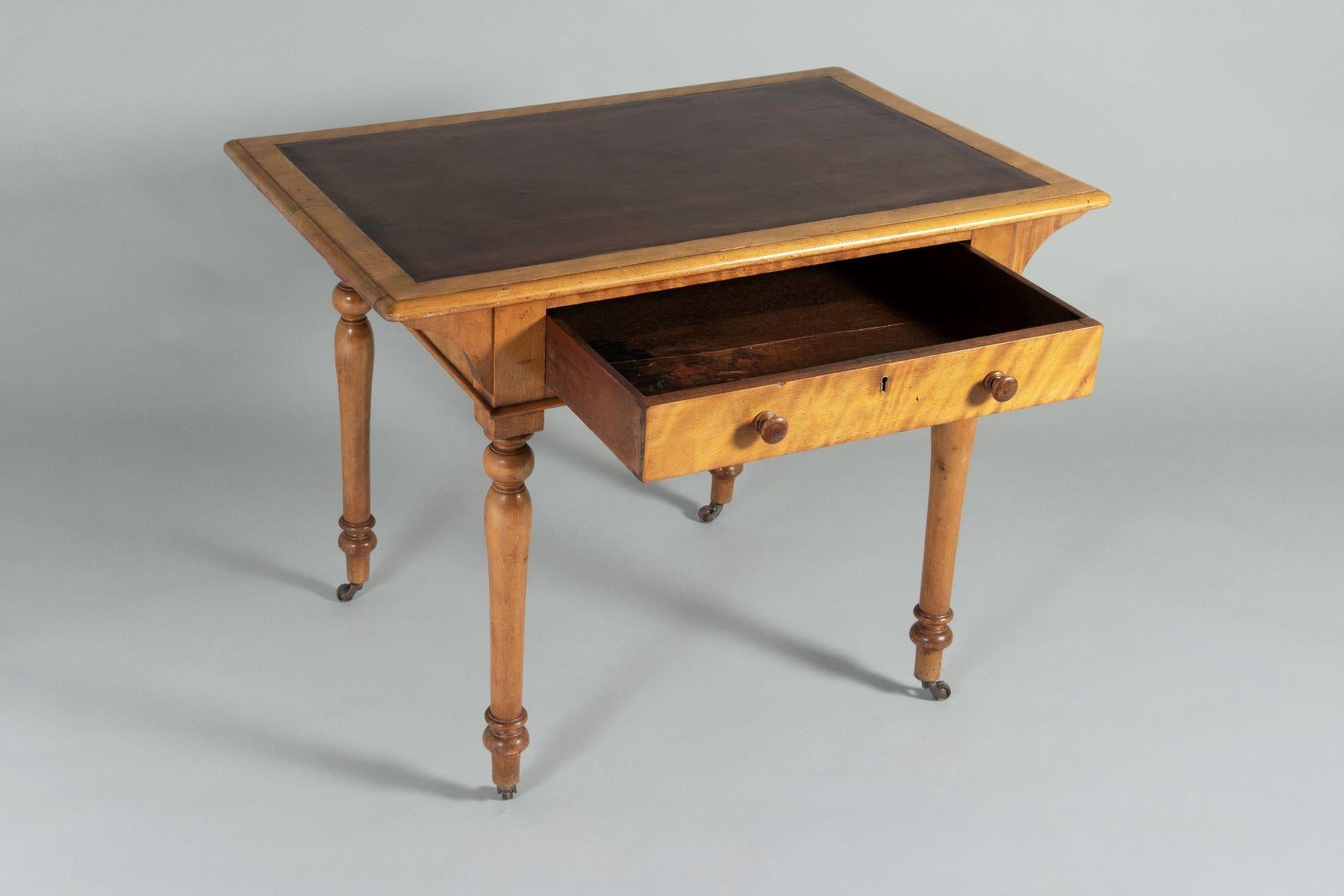 Small 20th Century Satin Birch Writing Desk by Heal & Son London For Sale 7