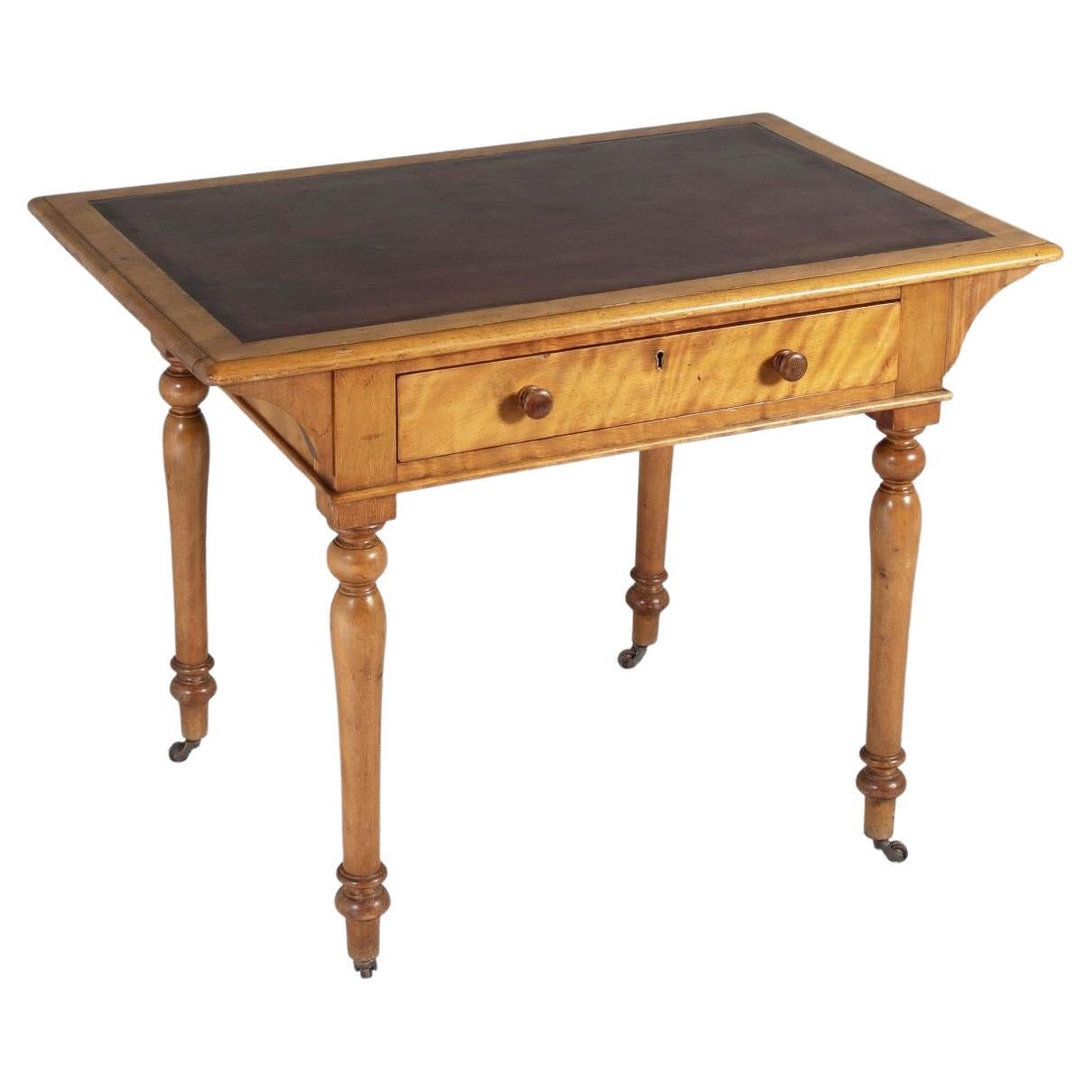 Small 20th Century Satin Birch Writing Desk by Heal and Son London For