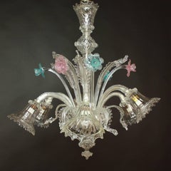 Small 20th Century Six-Light Murano Chandelier, Model Ca'rezzonico
