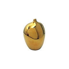 Small 22-Karat Gold Lustre Glaze Ceramic Bottle #8 by Sandi Fellman