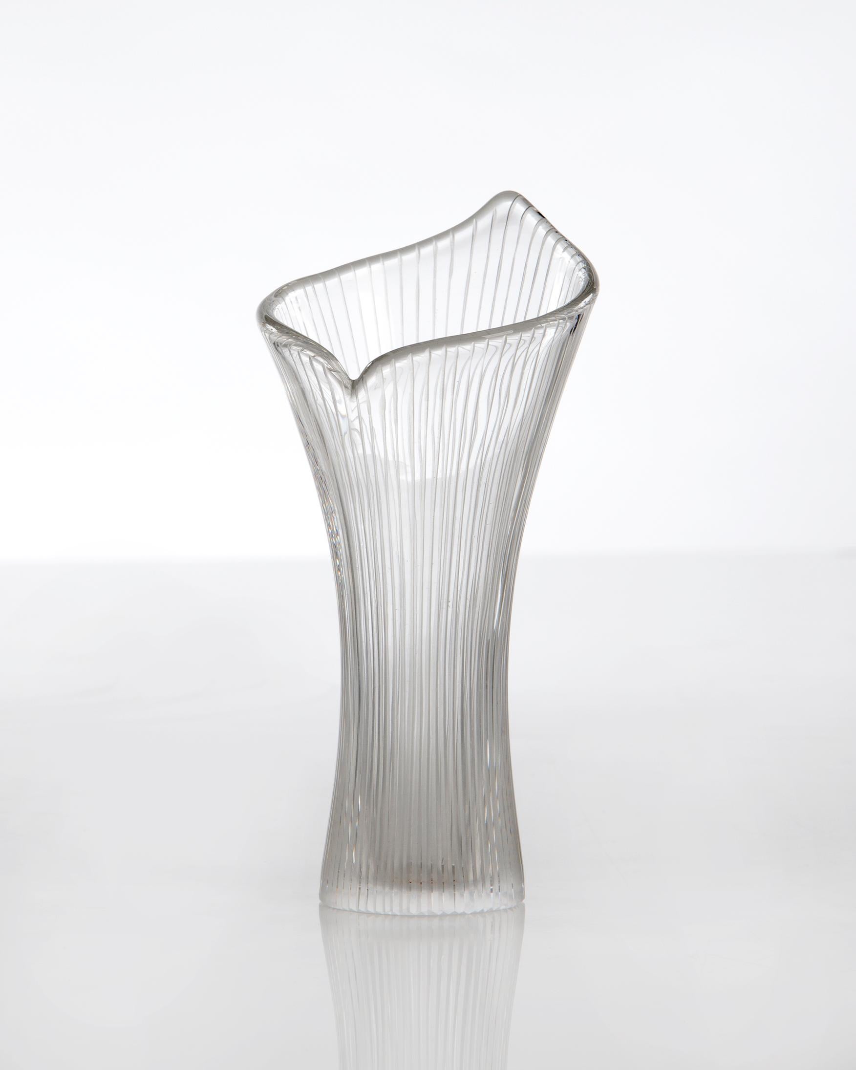 Modern Small 3350 Vase in Glass by Tapio Wirkkala, 1952-59