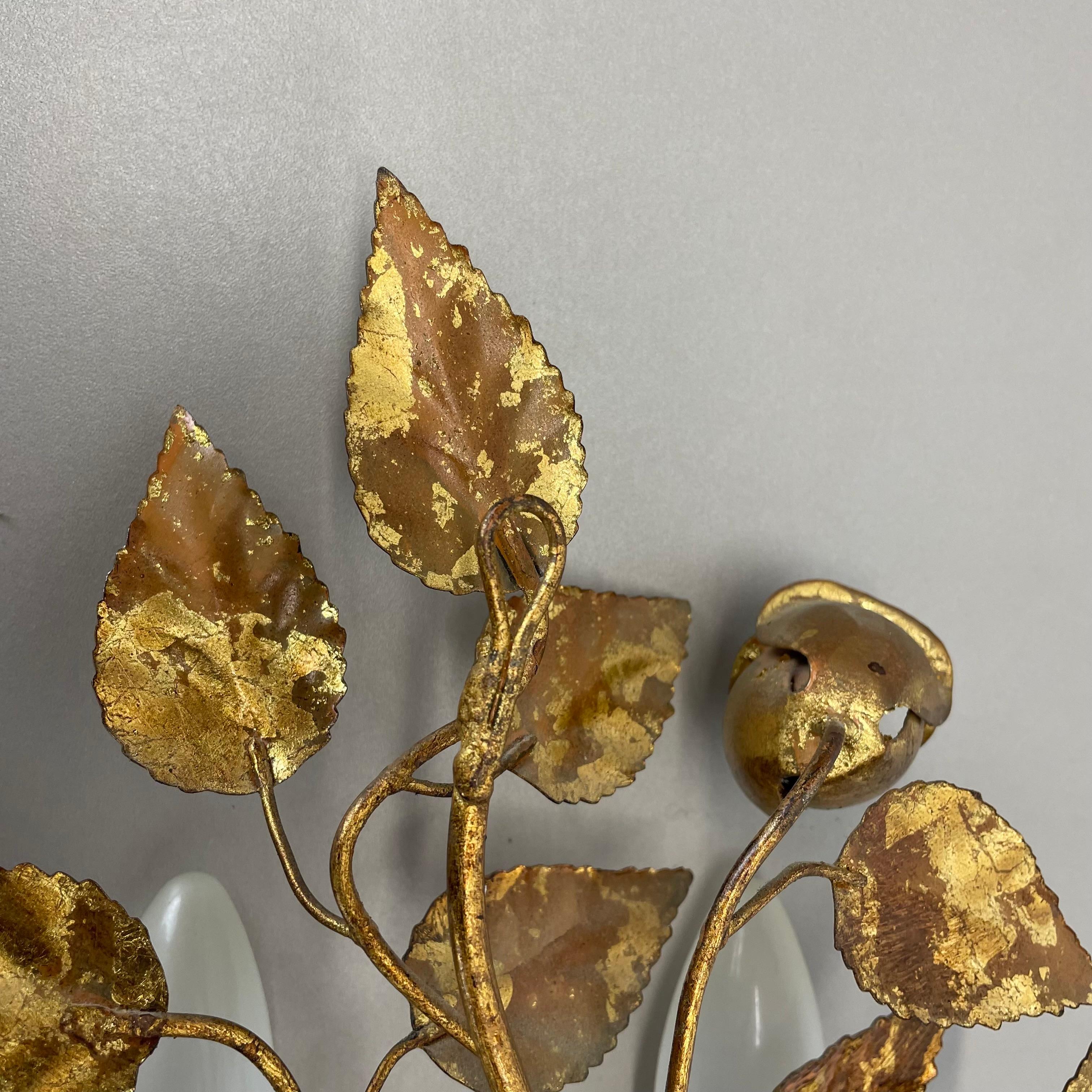 small 35cm Golden Metal Florentiner Theatre Ceiling Light, Italy, 1970s For Sale 4