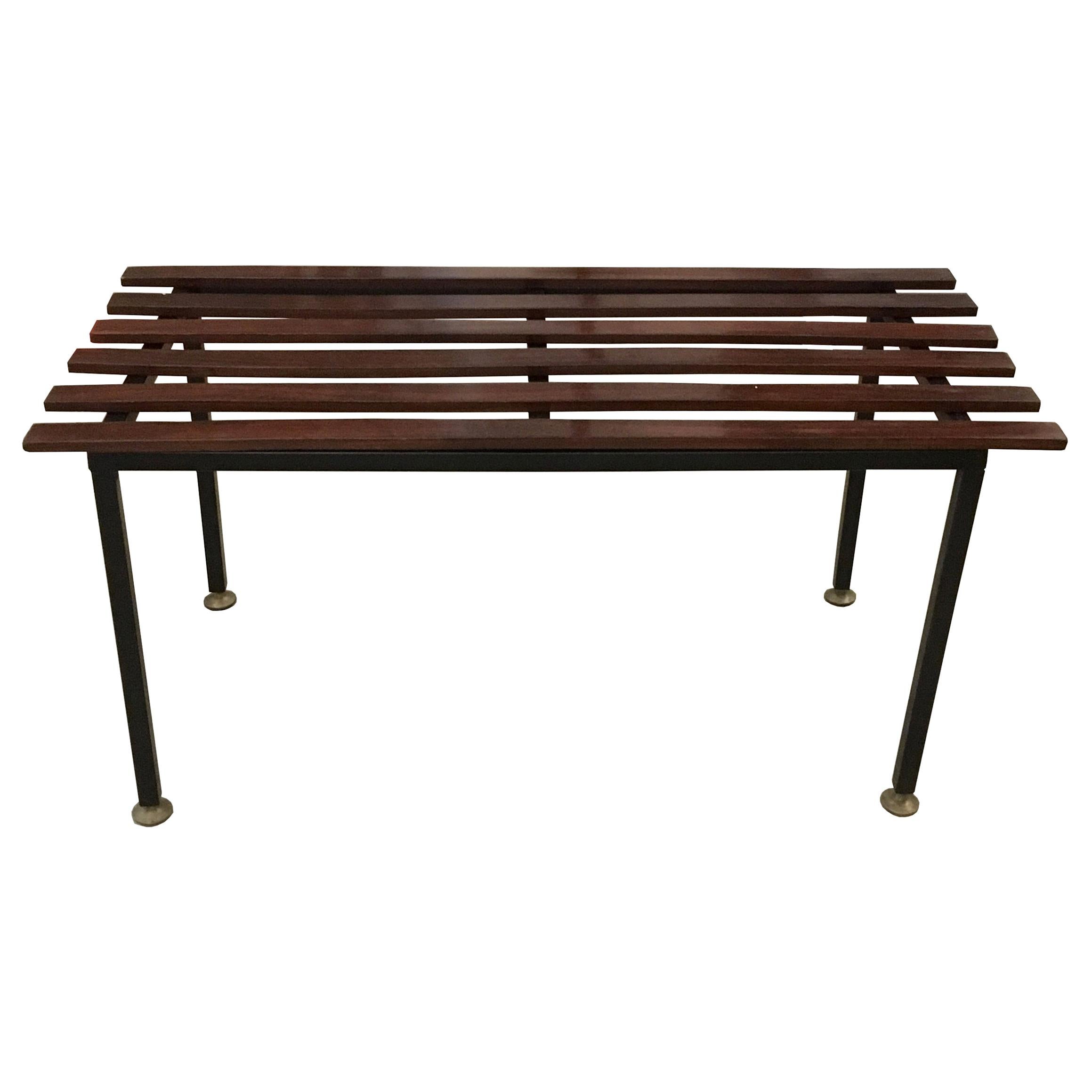 Small 1960s Bench in Wood and Metal