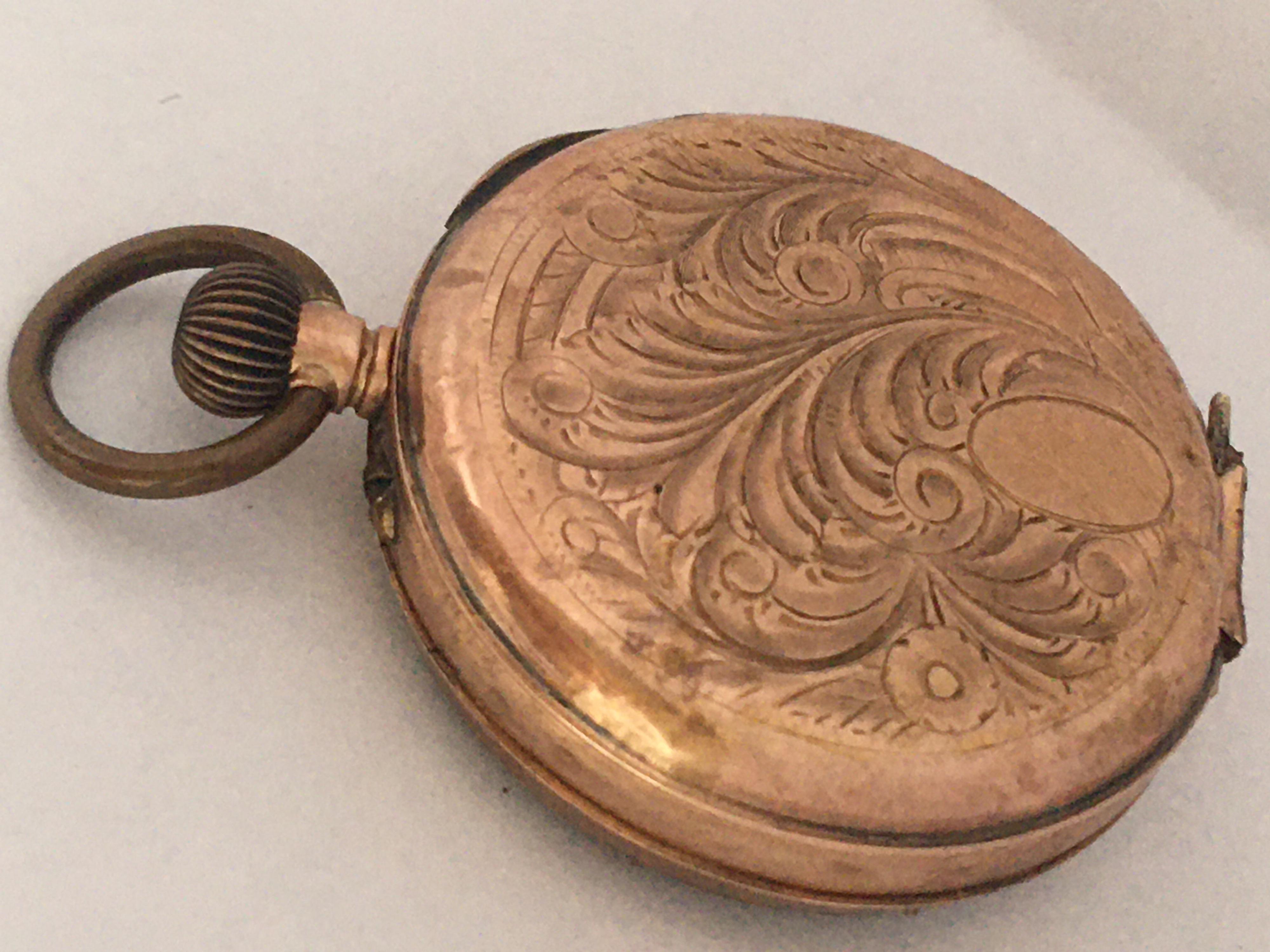 Small 9 Karat Gold Hans-Winding Antique Fob / Pocket Watch For Sale 3