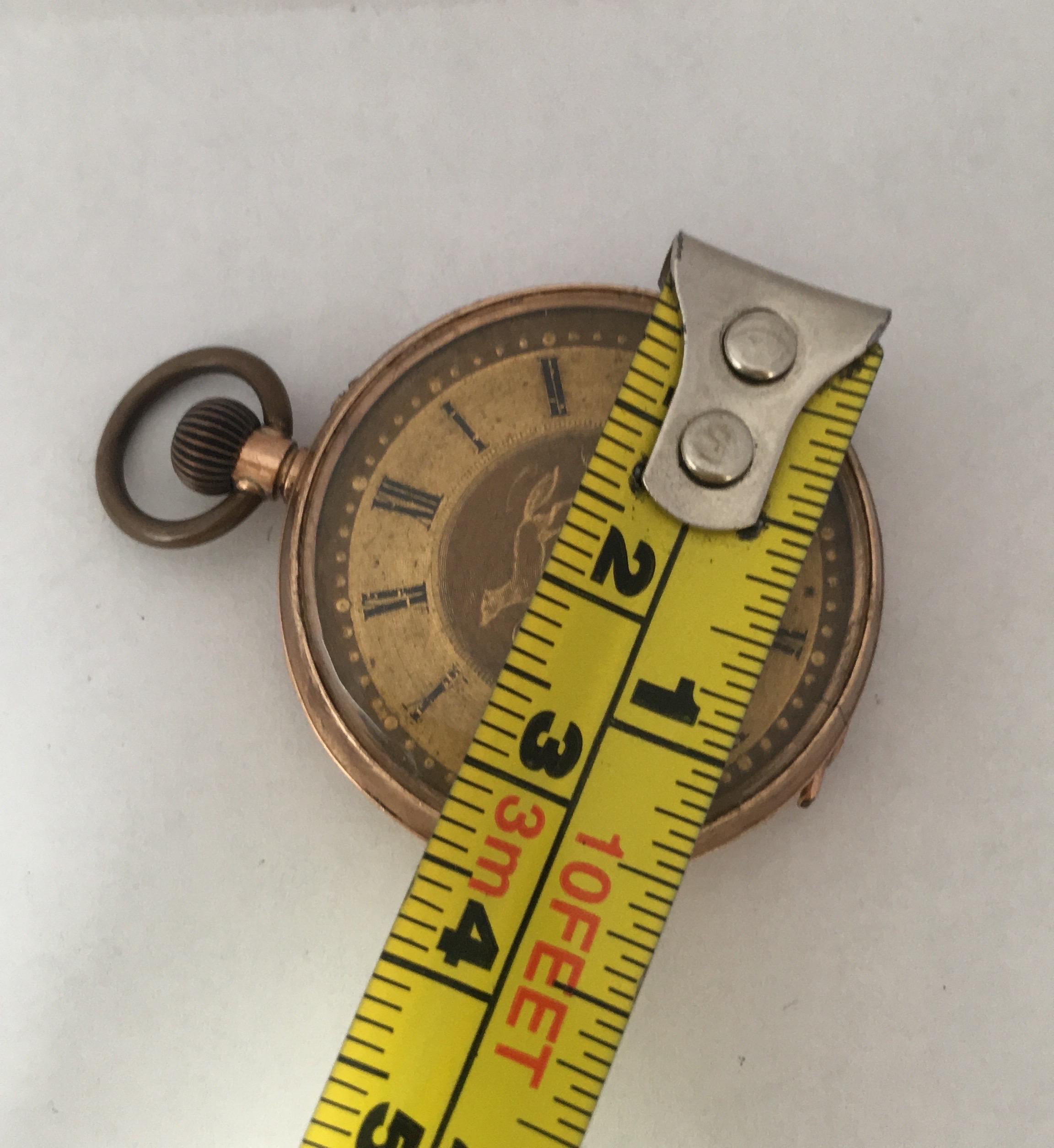 Small 9 Karat Gold Hans-Winding Antique Fob / Pocket Watch For Sale 5