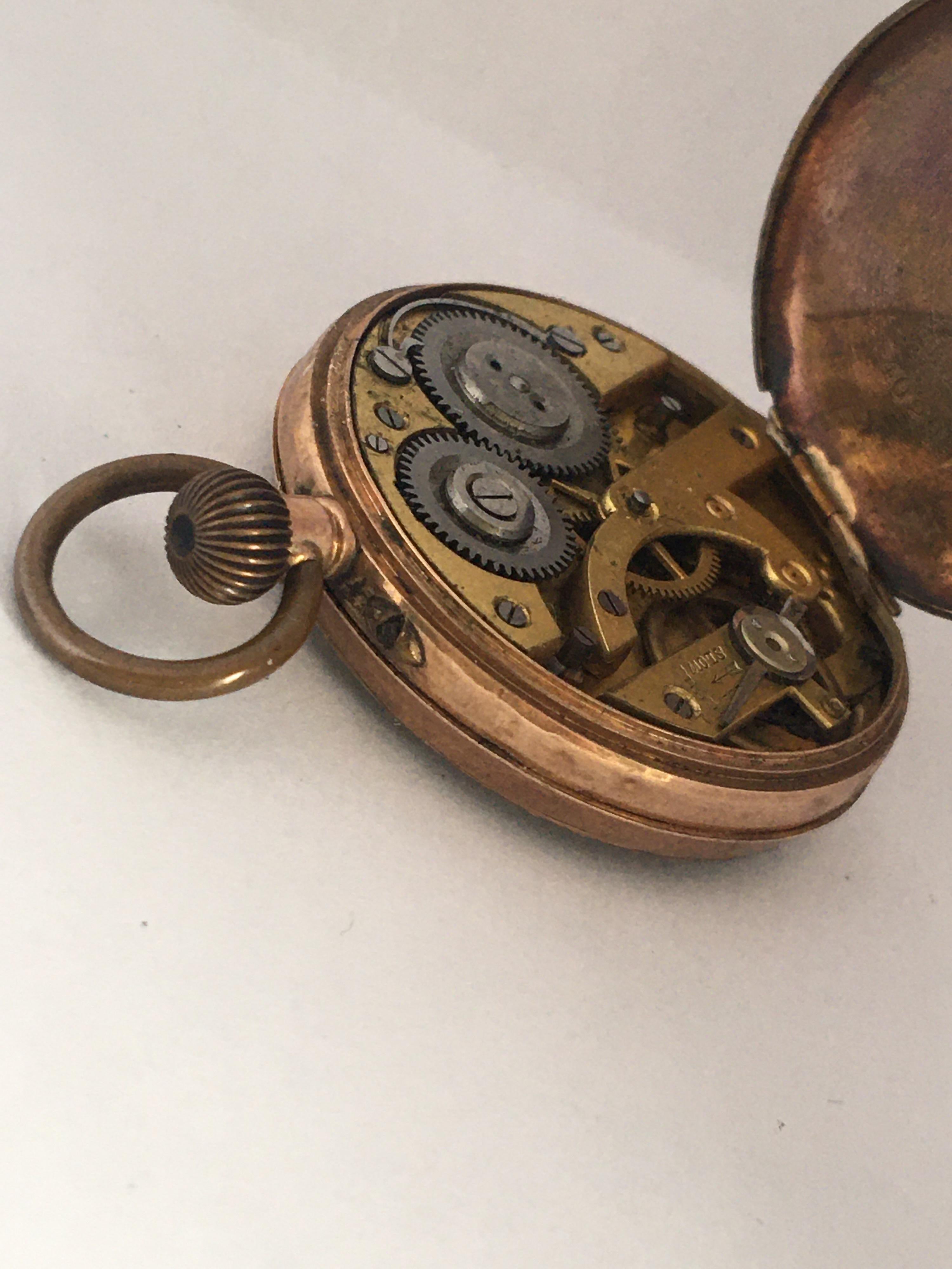 Women's Small 9 Karat Gold Hans-Winding Antique Fob / Pocket Watch For Sale