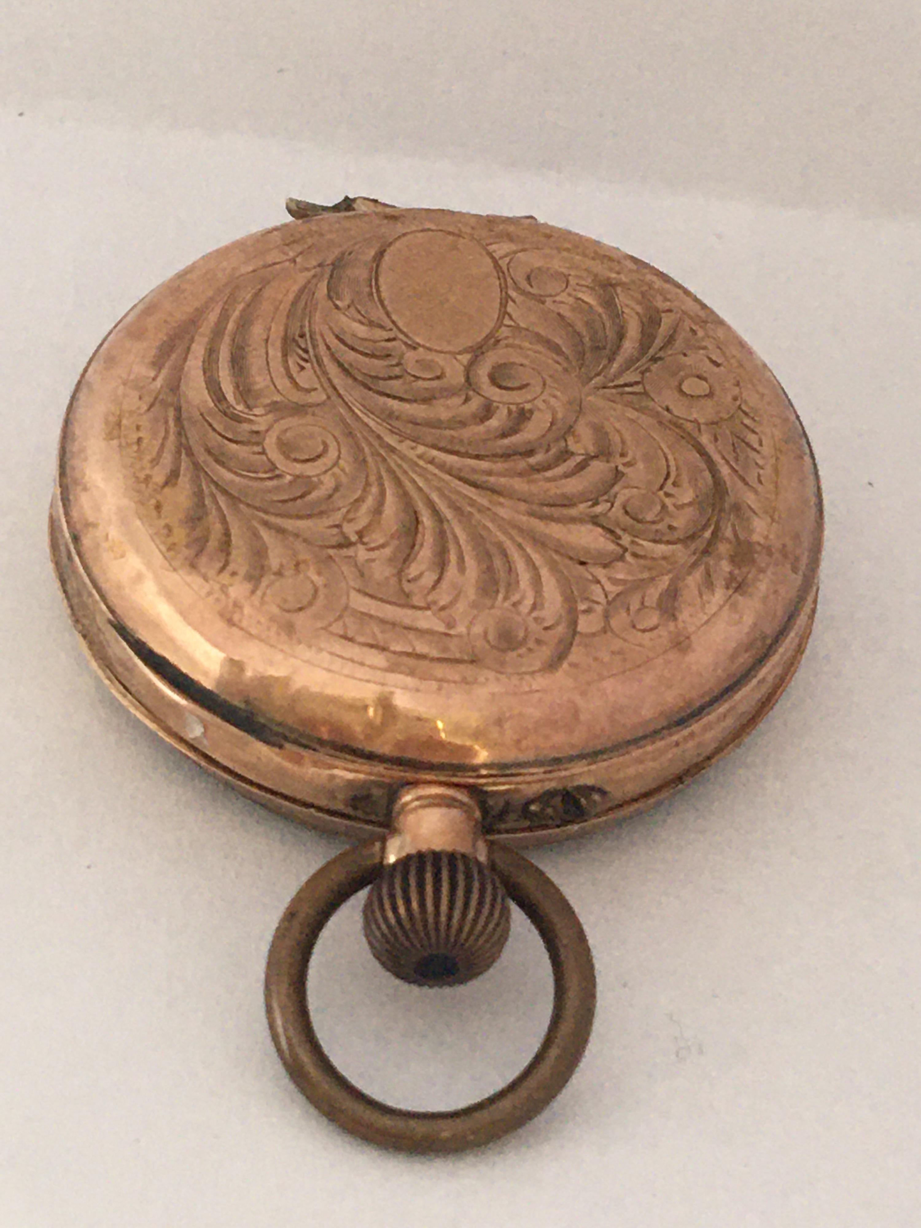 Small 9 Karat Gold Hans-Winding Antique Fob / Pocket Watch For Sale 2