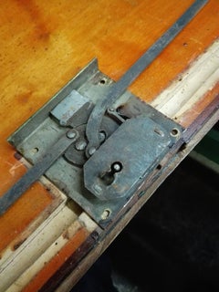 Small, Two-Door Bookmatched Mahogany Sideboard Hand Polished Early 19th Century