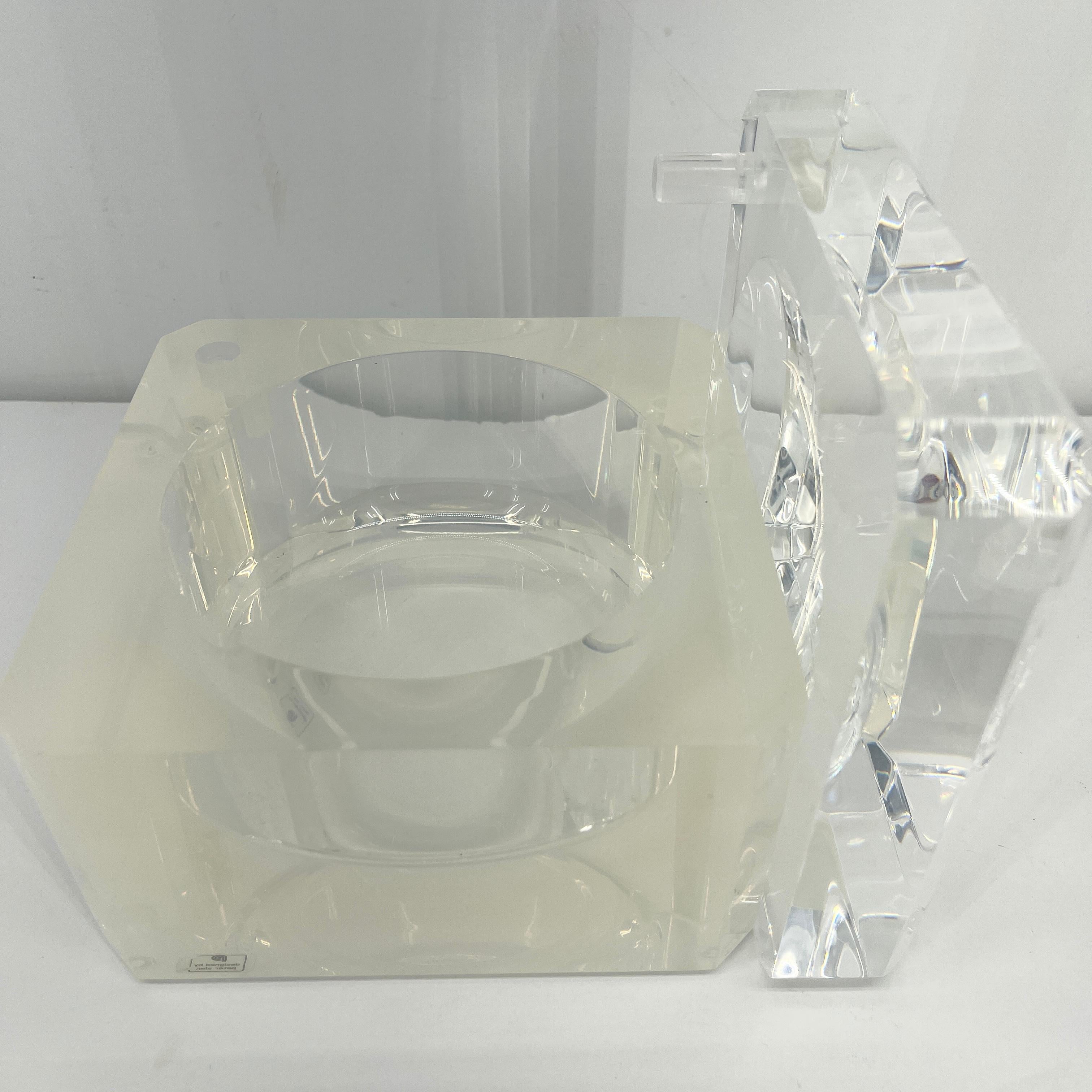 Abrizzi Lucite-Eiskübel mit abgeschrägter, drehbarer Platte, Mid-Century Modern im Angebot 4