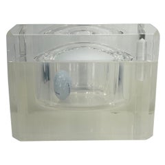 Retro Small Abrizzi Lucite Ice Bucket with Beveled Swivel Top, Mid-Century Modern