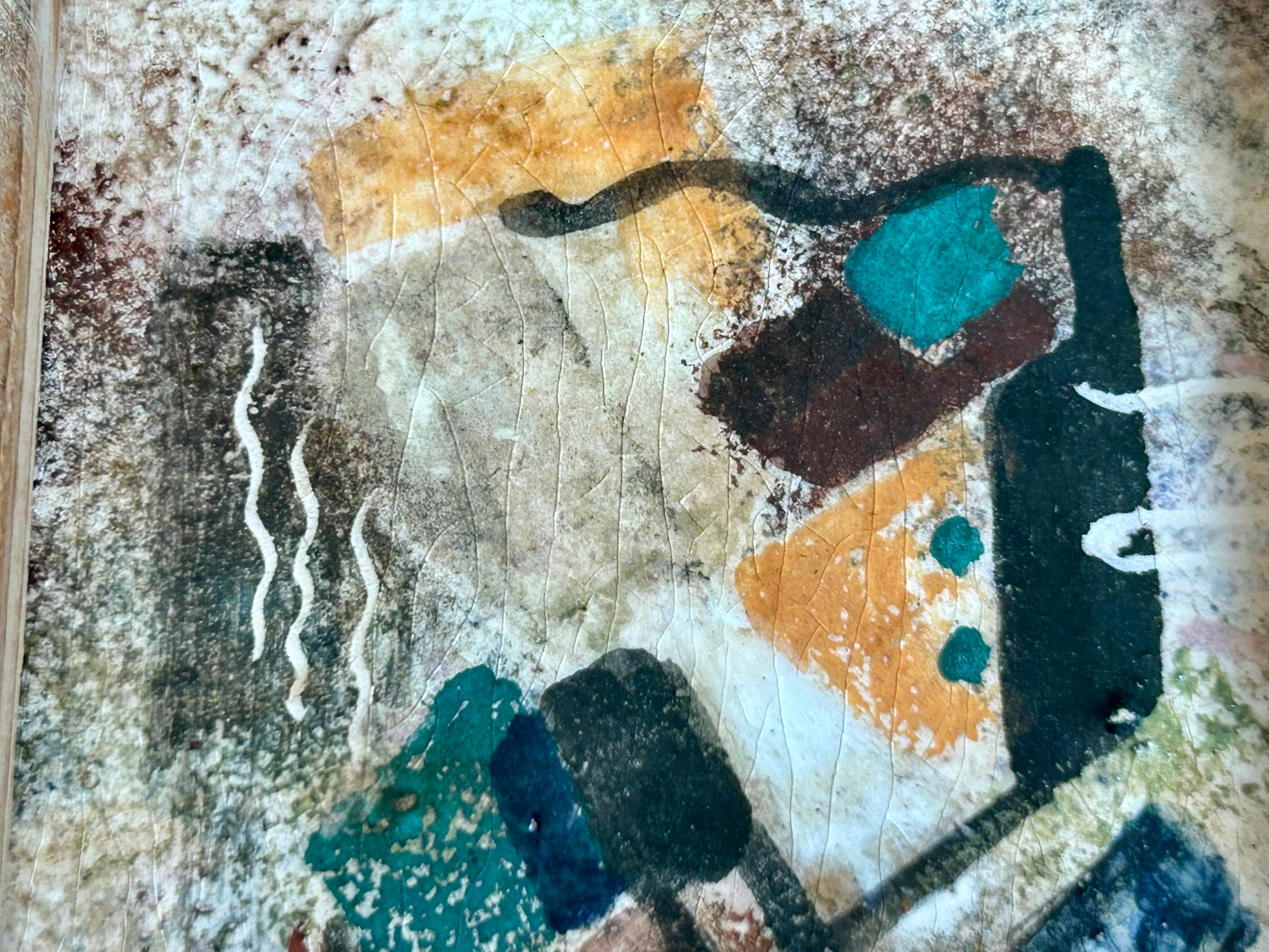 Abstraktes Gemälde auf Keramikfliesen, Don Totten  (amerikanisch) im Angebot