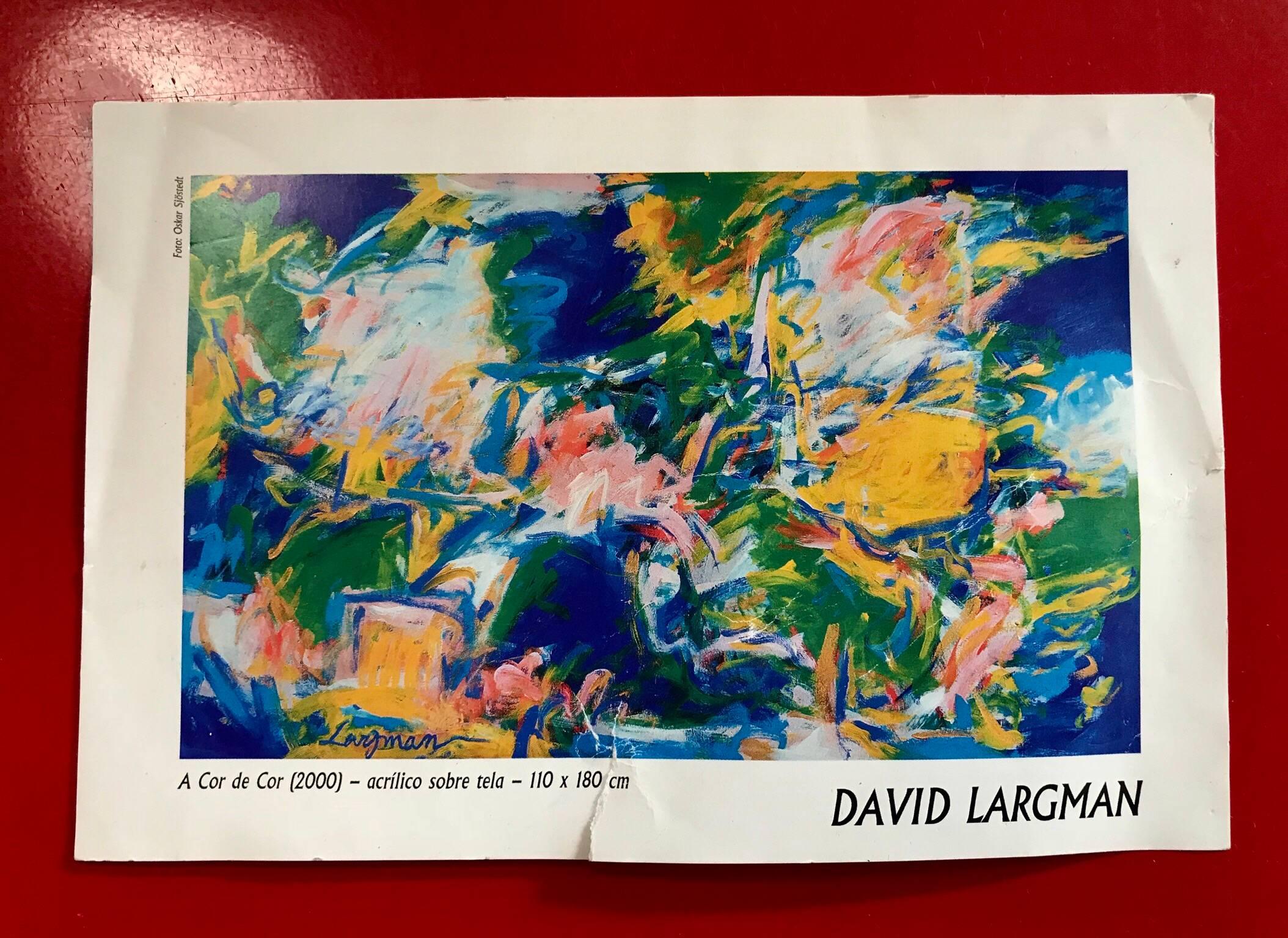 Small Abstract Painting on Paper by David Largman For Sale 3