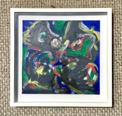 Small Abstract Painting on Paper by David Largman
