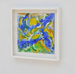 Small Abstract Painting on Paper by David Largman