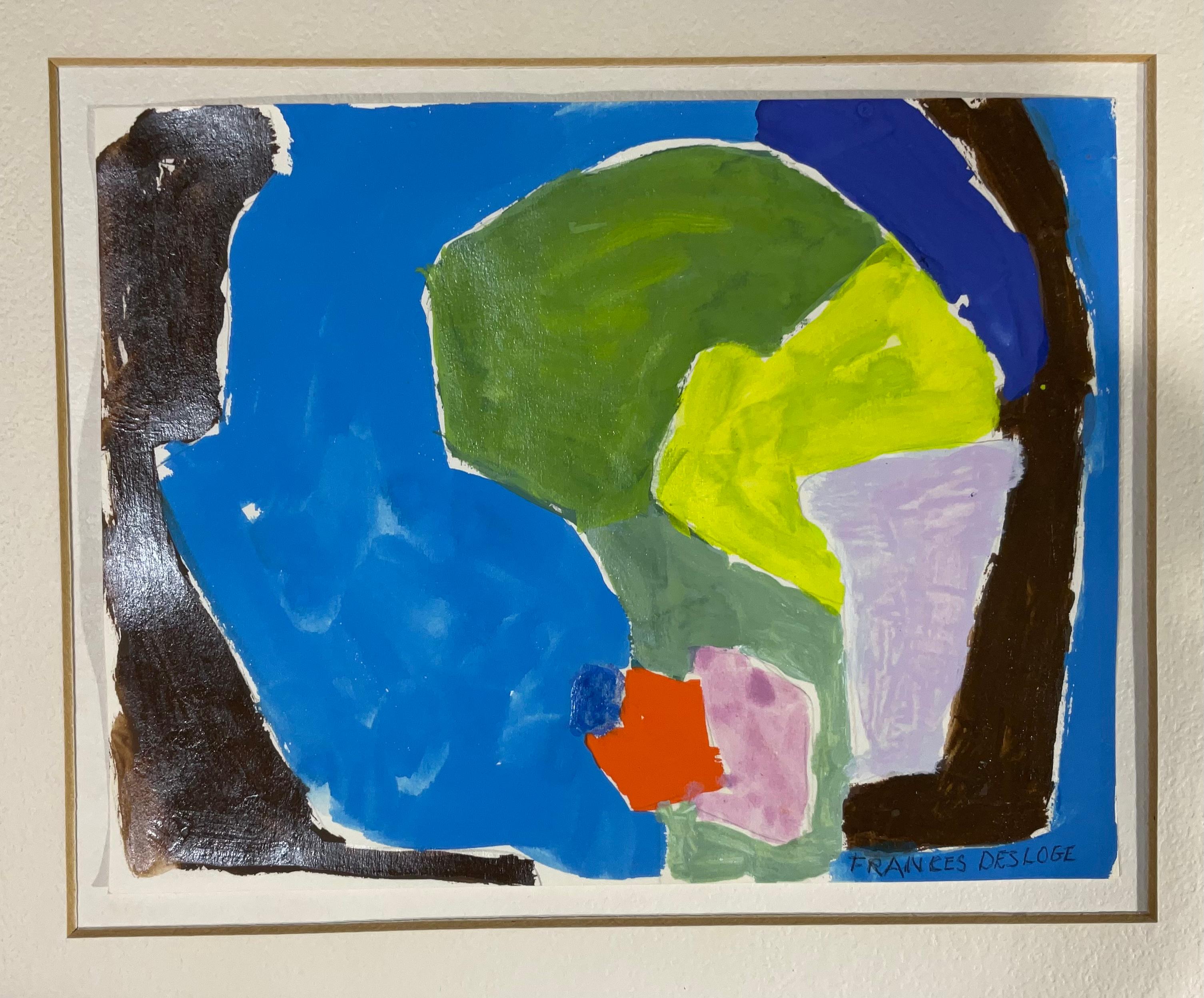 Abstraktes Aquarellgemälde von Frances Desloge (Unbekannt) im Angebot