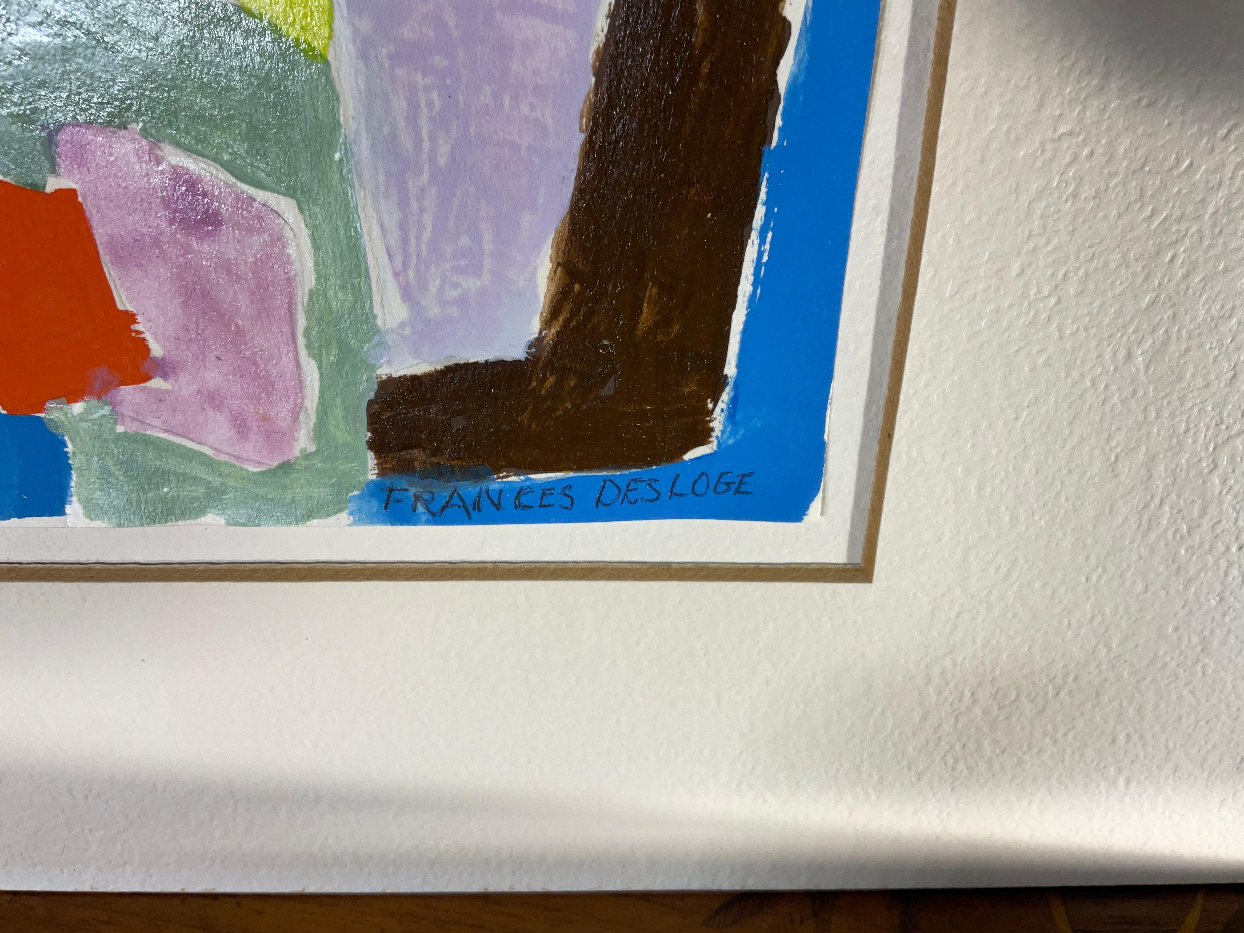 Abstraktes Aquarellgemälde von Frances Desloge (Handbemalt) im Angebot