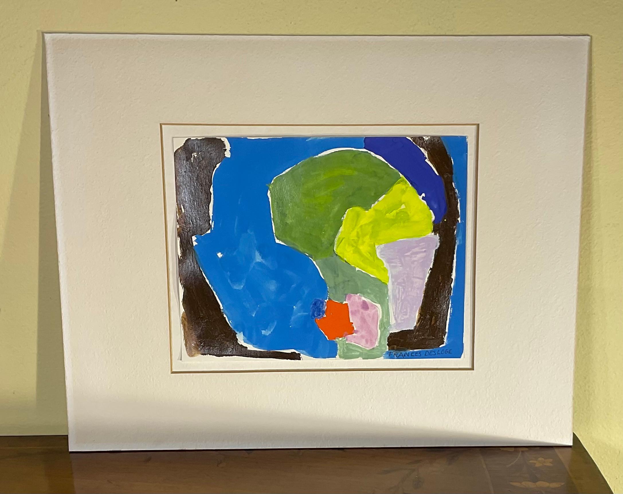 Small Abstract Watercolour Painting by Frances Desloge For Sale 1