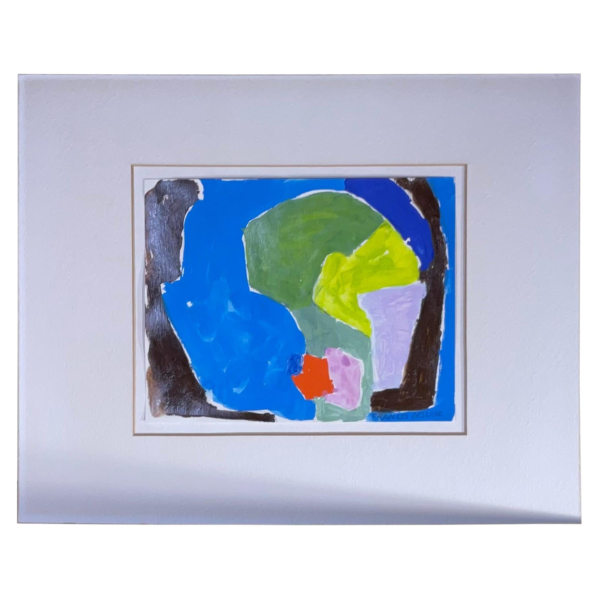 Petite peinture abstraite à l'aquarelle de Frances Desloge