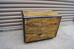 Small Acid-Etched Brass Chest of Drawers by Bernhard Rohne for Mastercraft