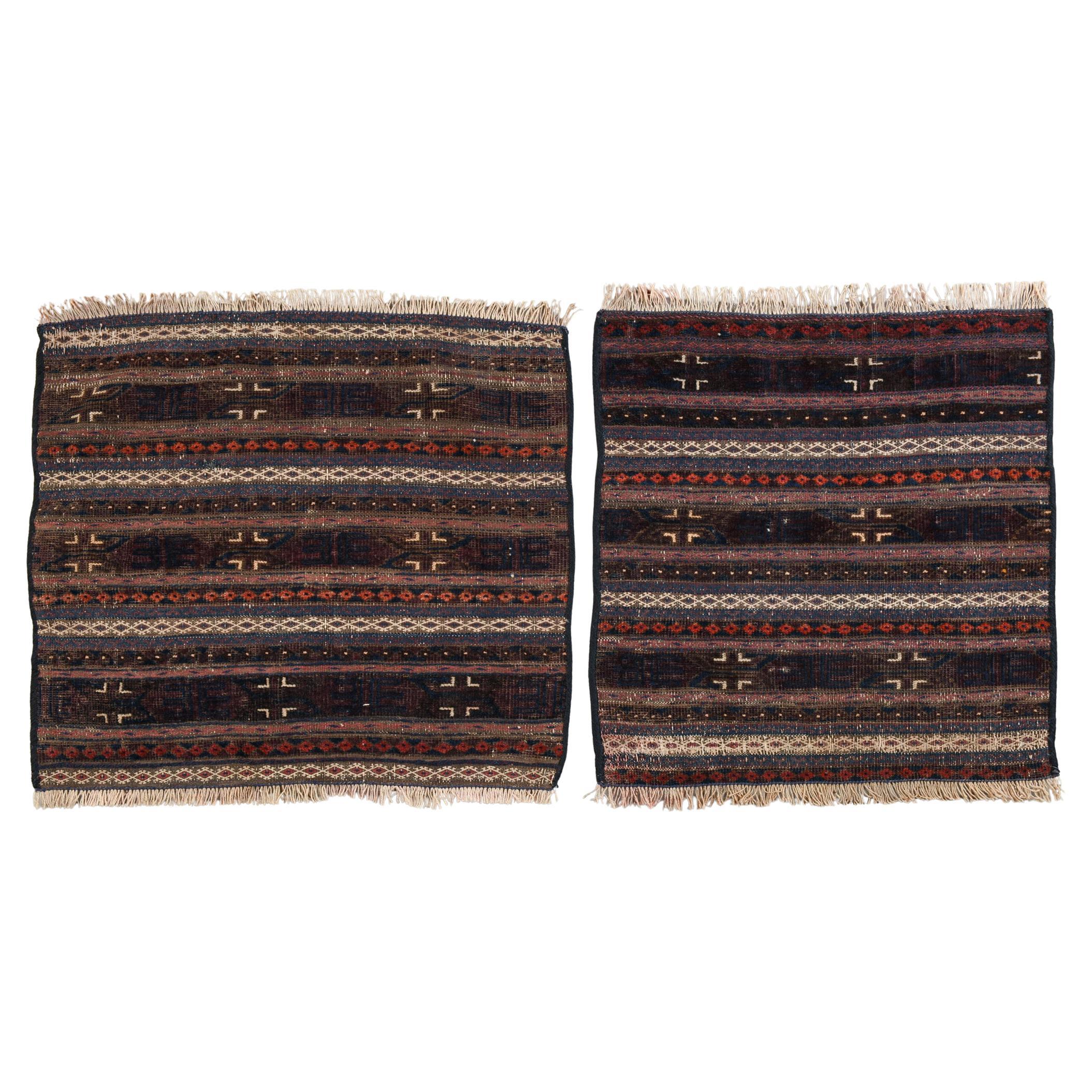 Small Afghan Baluci Rugs, Hand-Woven Wool, Early 20th Century, 48cm