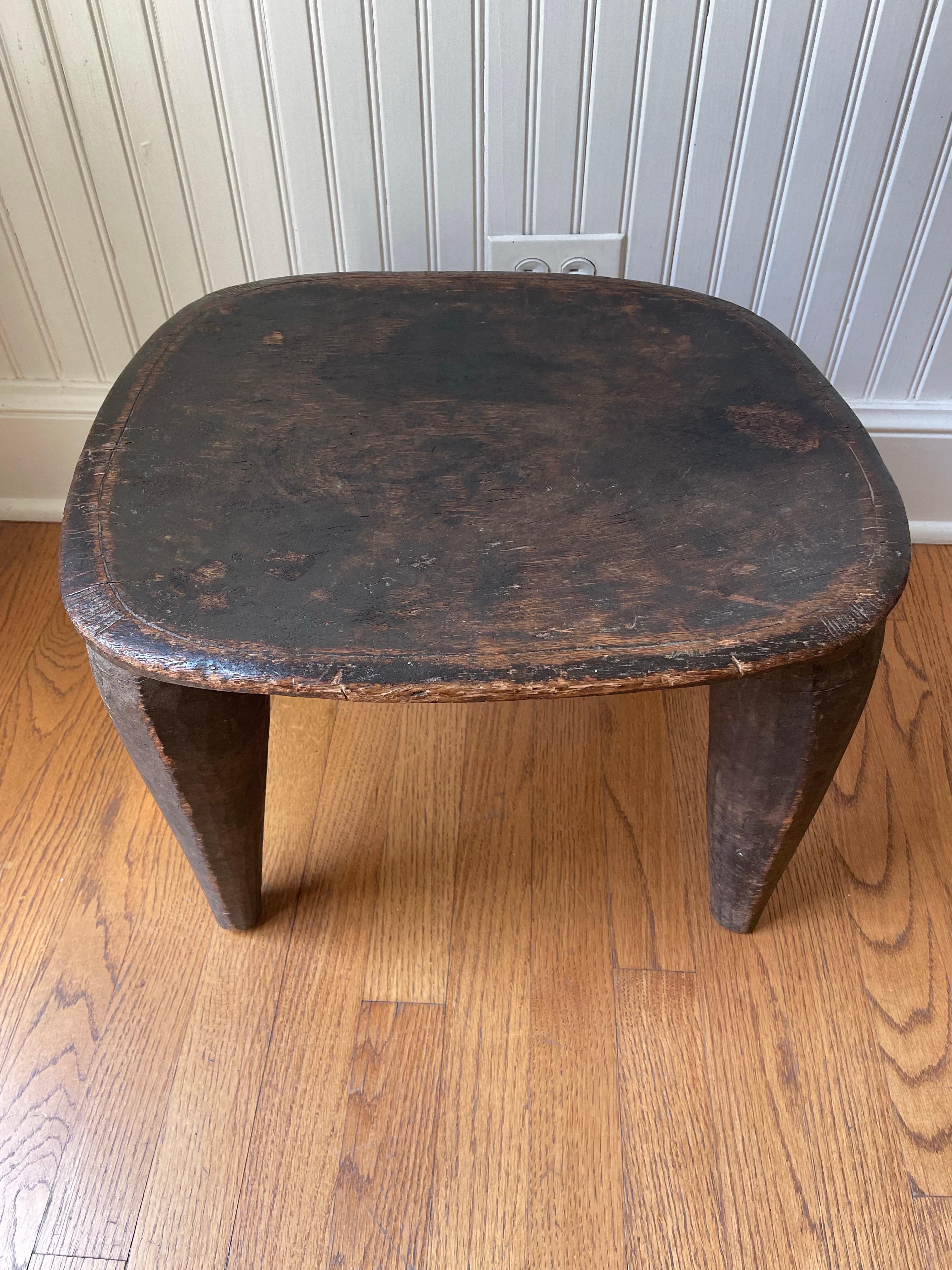 Wood Small African Senufo stool made from one piece of wood For Sale