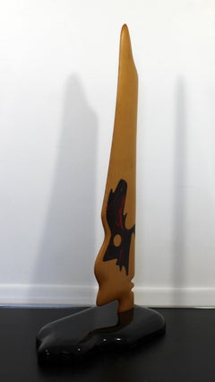 Small African Stone Tribute Painted Wood Figurative Table Sculpture Schellenberg