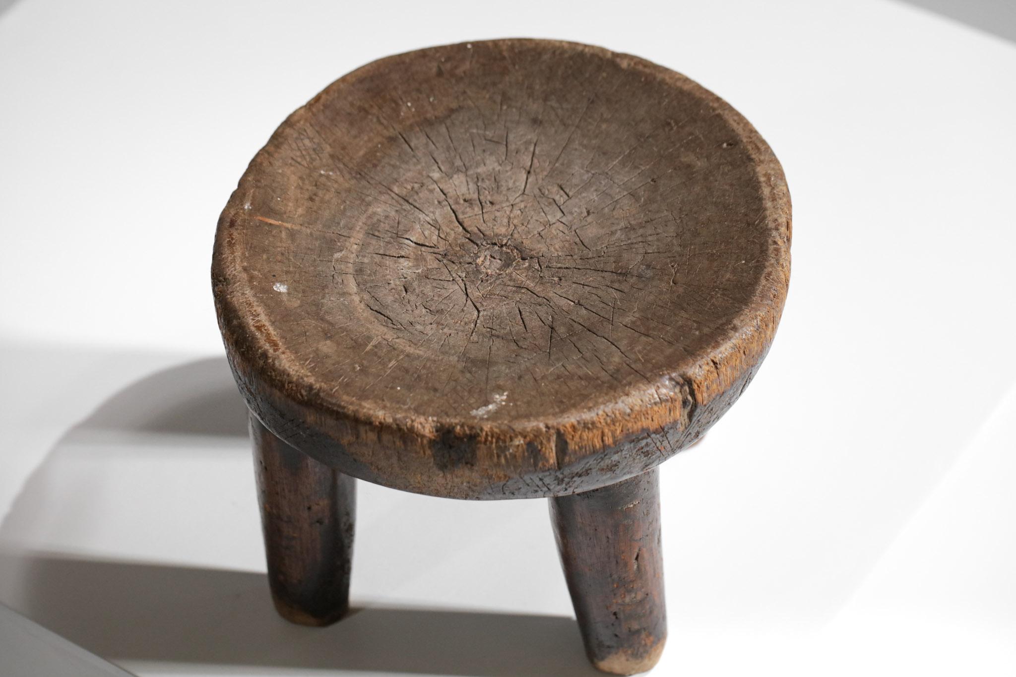 Tribal Small African Stools Senoufos Dogons in Solid Wood 1960s