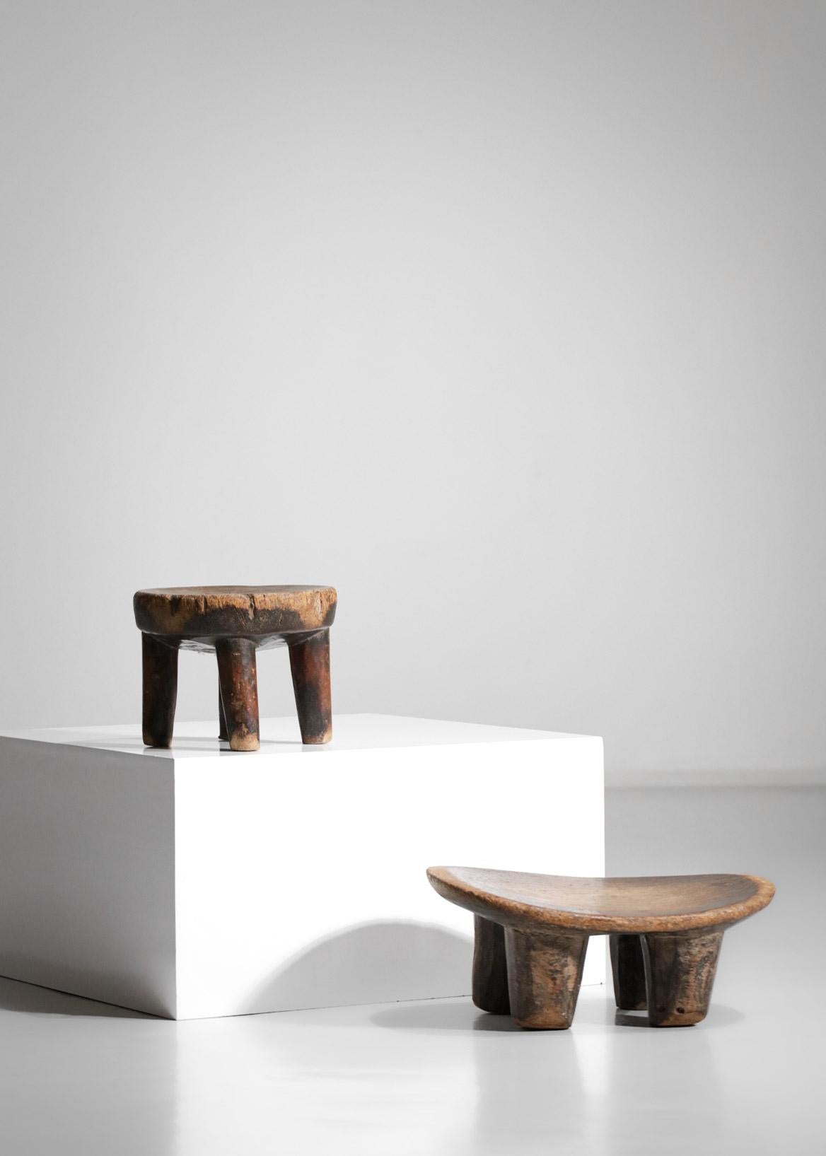 Small African Stools Senoufos Dogons in Solid Wood 1960s In Good Condition In Lyon, FR