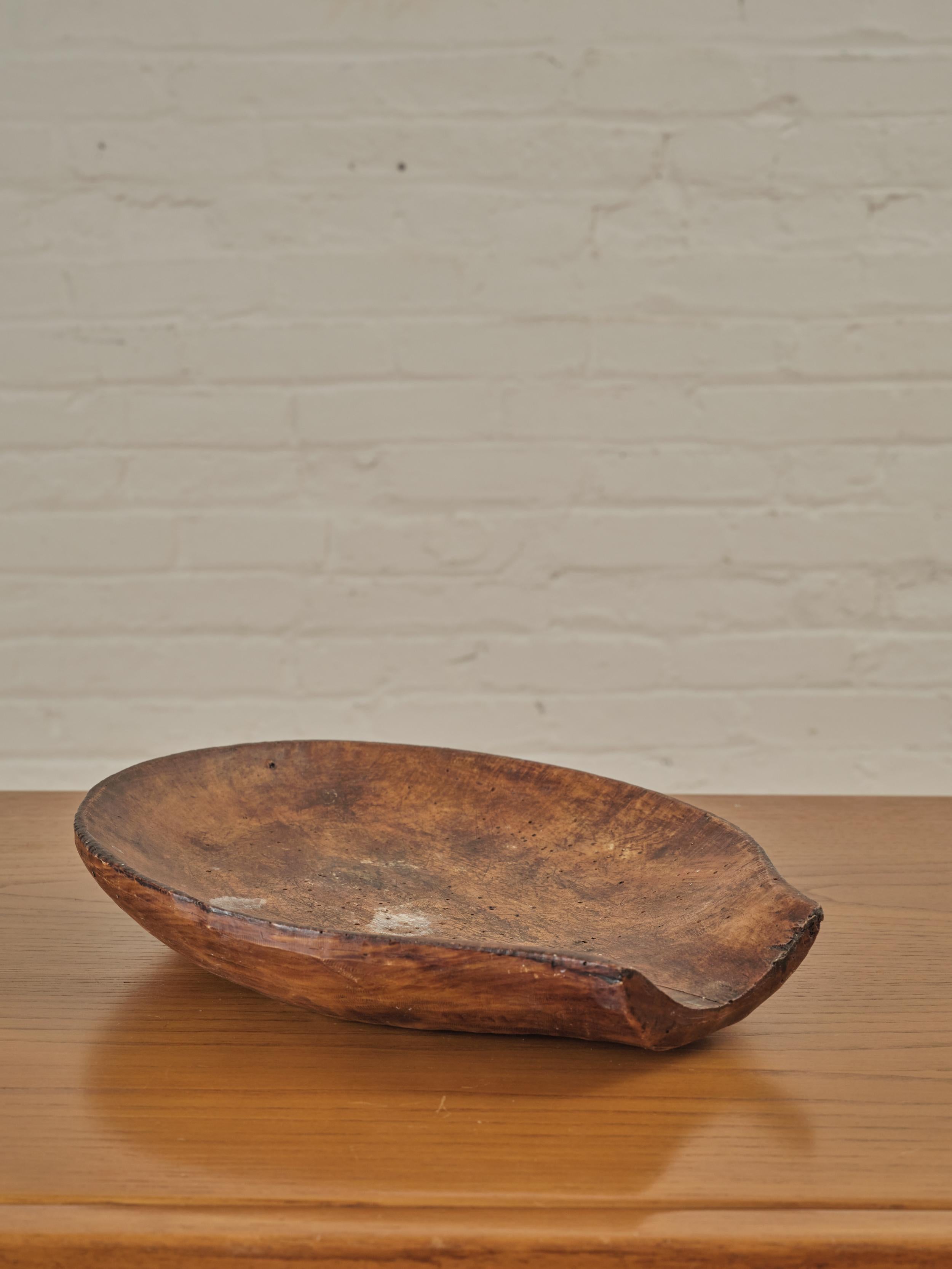 Tribal Small African Wooden Dough Bowl For Sale