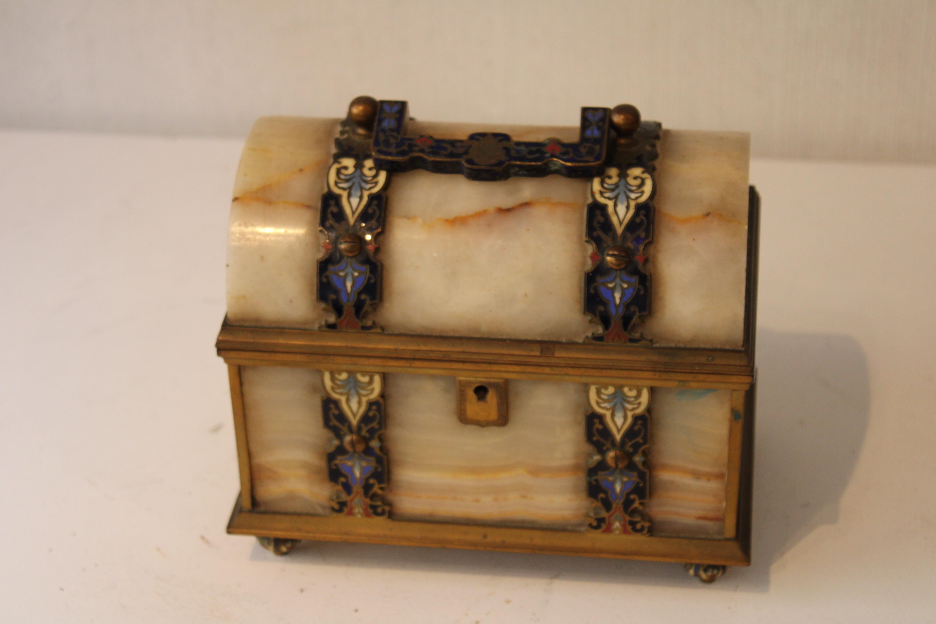 Italian Small Alabaster Chest For Sale