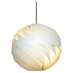 Pequeño aluminio Louis Weisdorf Turbo Lámpara colgante para Lyfa, diseño danés, 1965