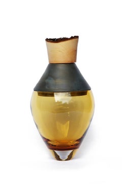 Small Amber and Brass Patina India Vessel I, Pia Wüstenberg