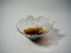 Small Amber Colored Glass Bowl by Tauno Wirkkala for Humppila, Finland 1970s