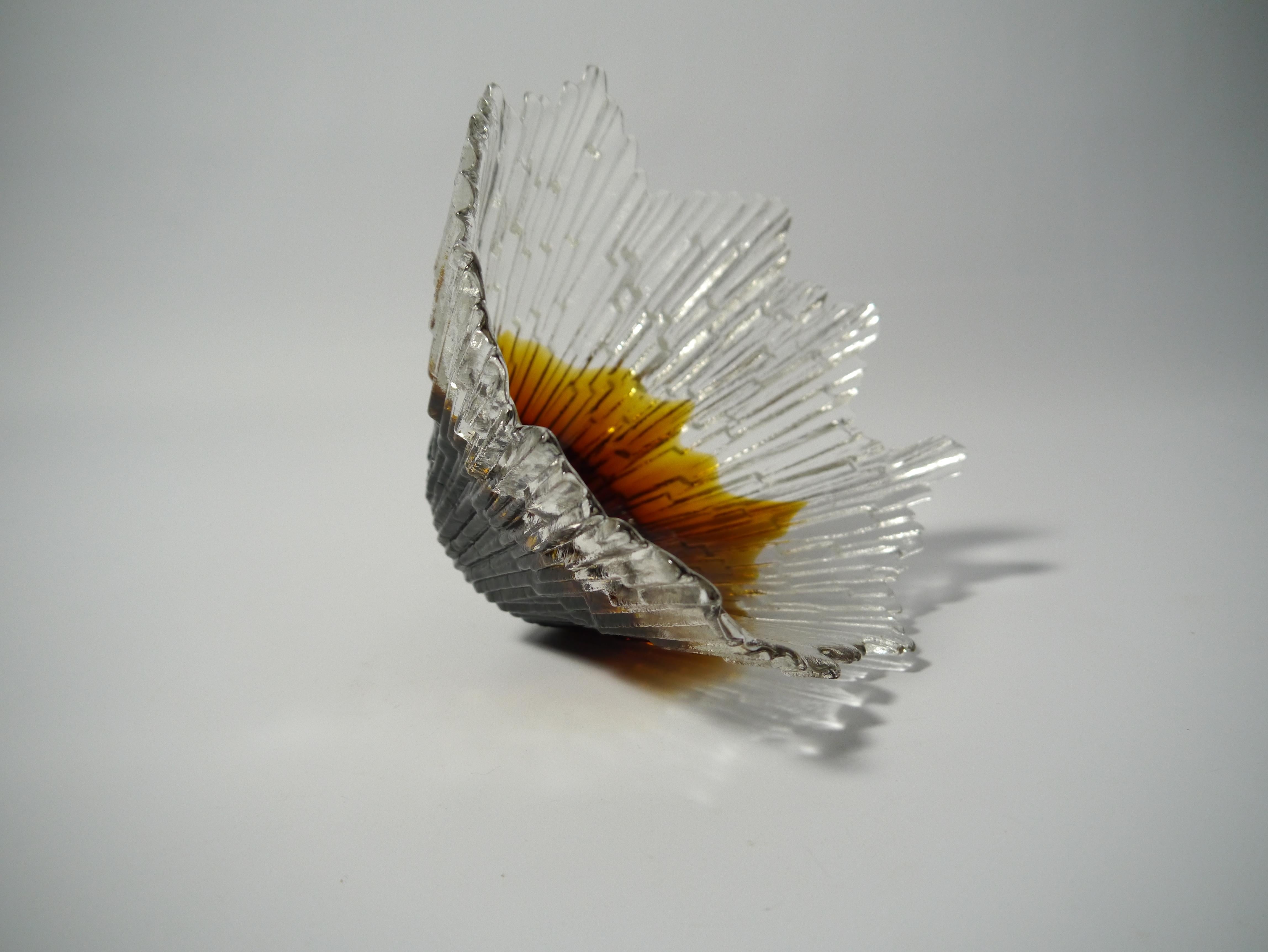 Verre d'art Petit bol en verre de couleur ambre de Tauno Wirkkala pour Humppila, Finlande, 1970 en vente