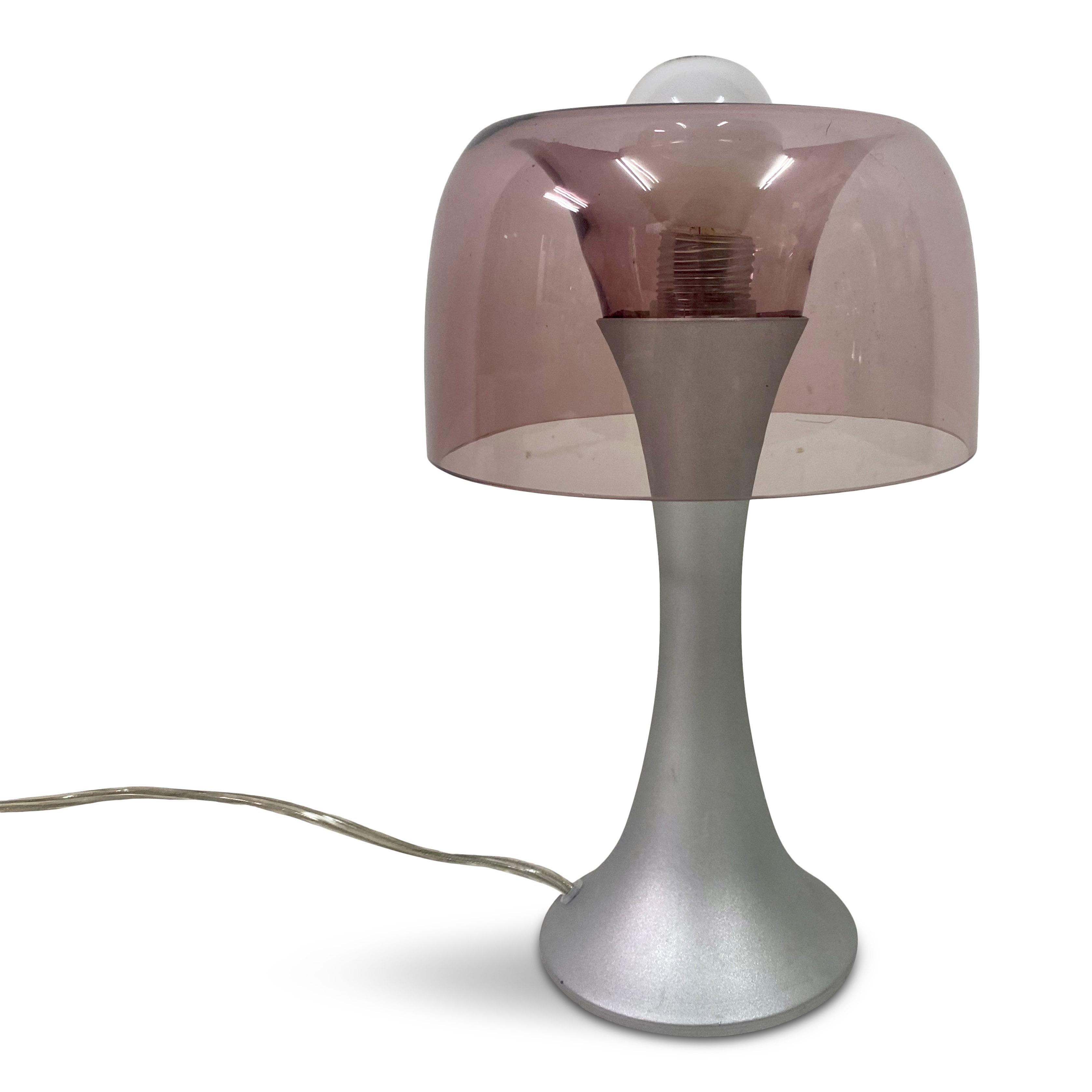 Amélie table lamp

Designed by Harry and Camila for Fontana Arte

Spun aluminium base

Hand blown glass diffuser 

Made in 2002

Italy.
   