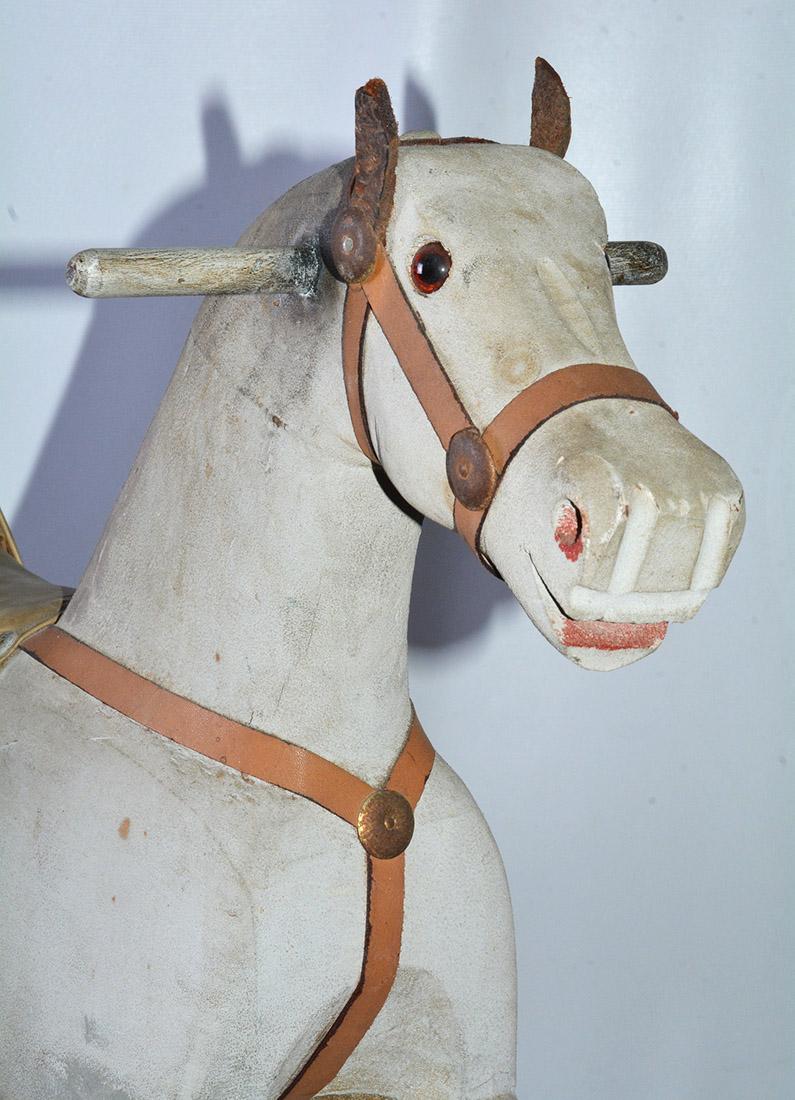19th Century Small American Carousel Horse on Stand