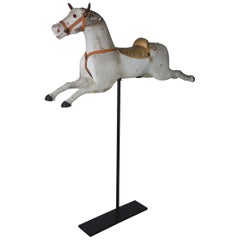 Small American Carousel Horse on Stand