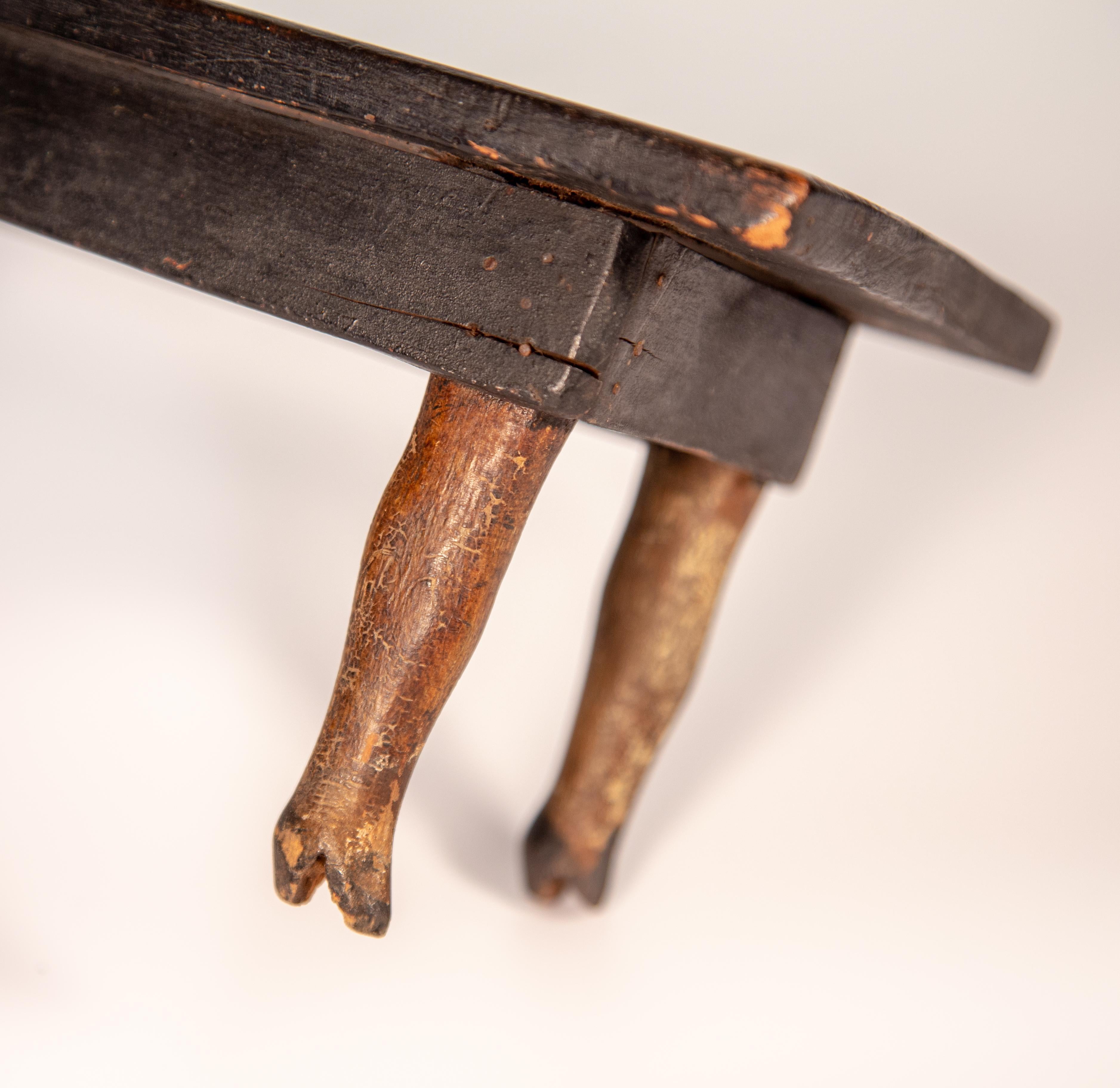 Small American Folk Art Stool, circa 1910 2