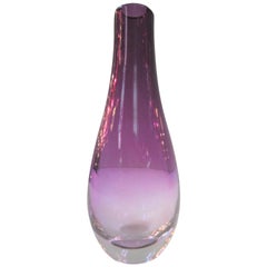 Small Amethyst Purple Teardrop Shaped Glass Bud Vase