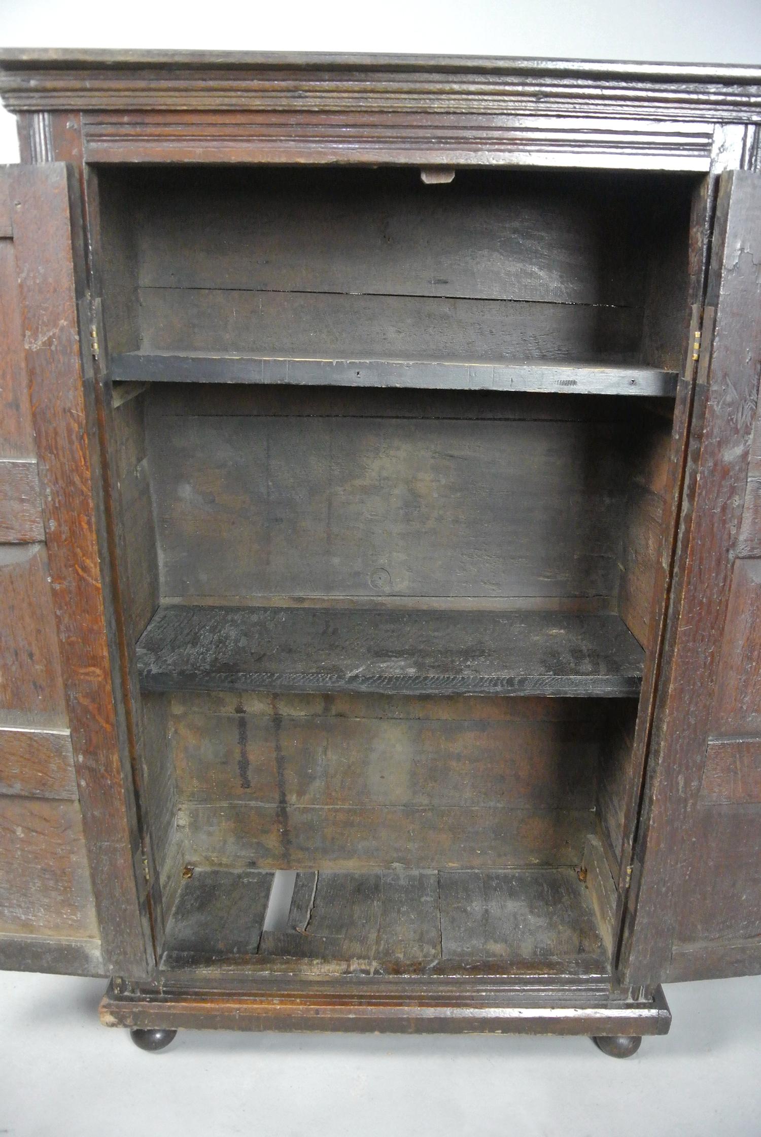 Small and Beautiful 17th Century Oak Livery Cupboard c. 1680 1