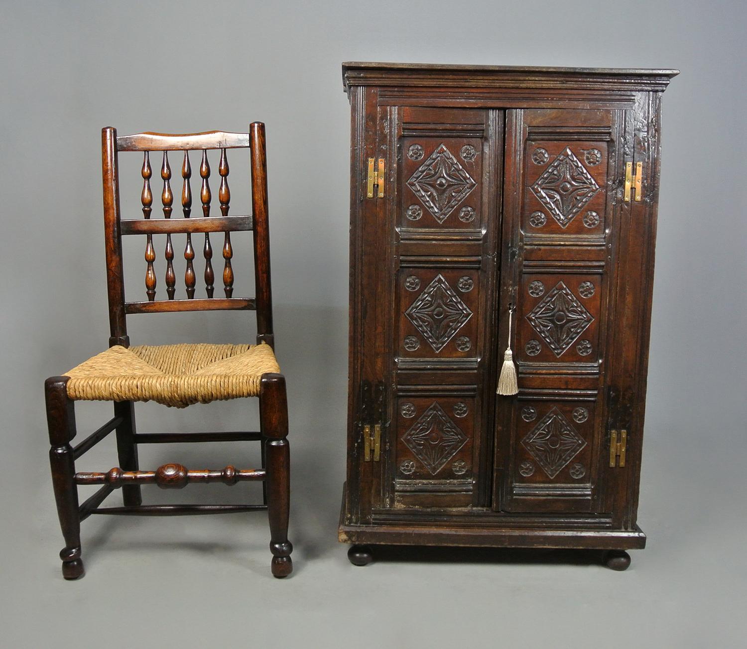 Small and Beautiful 17th Century Oak Livery Cupboard c. 1680 2