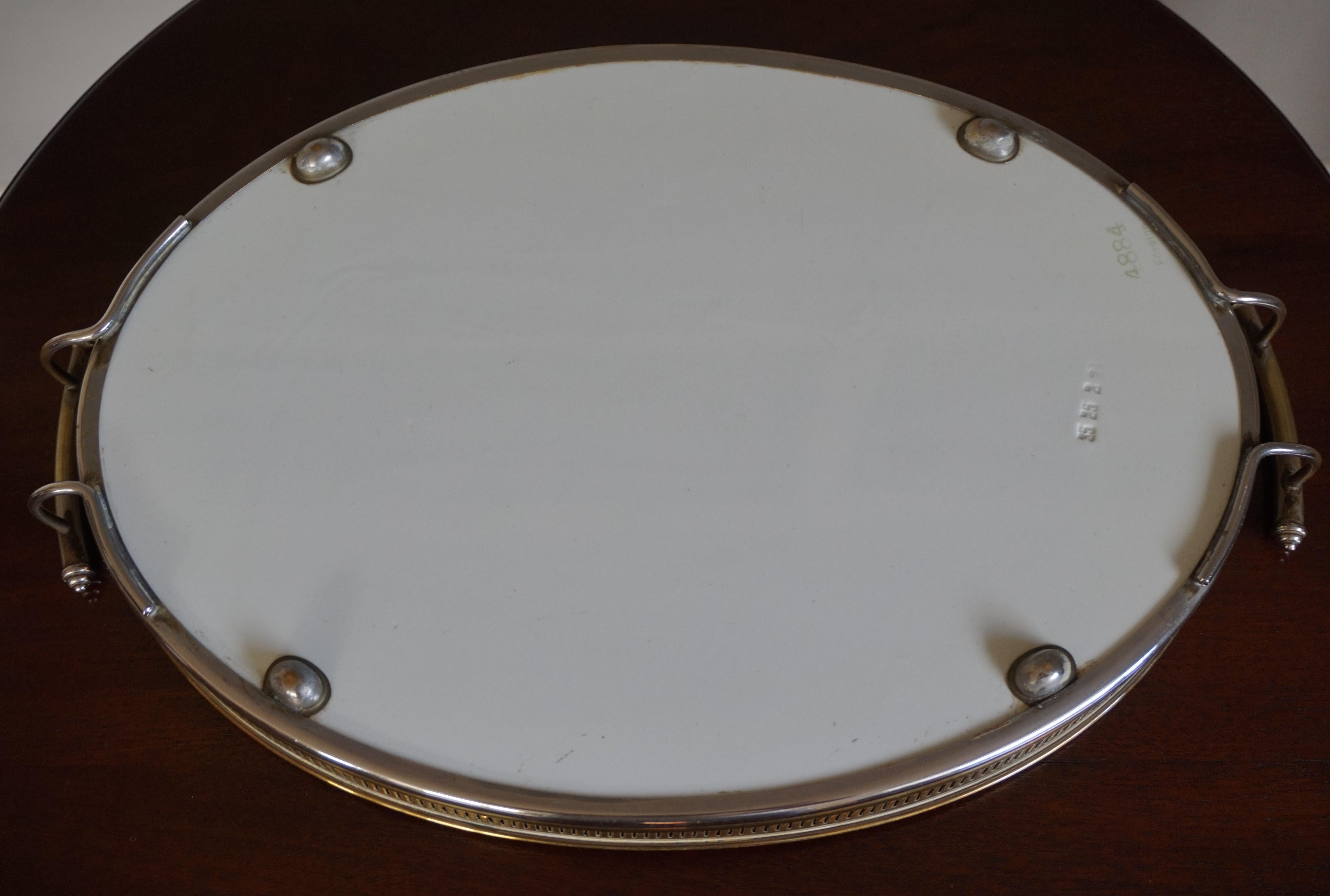 Small and Beautiful Hand Painted and Glazed Porcelain Art Deco Serving Tray 3